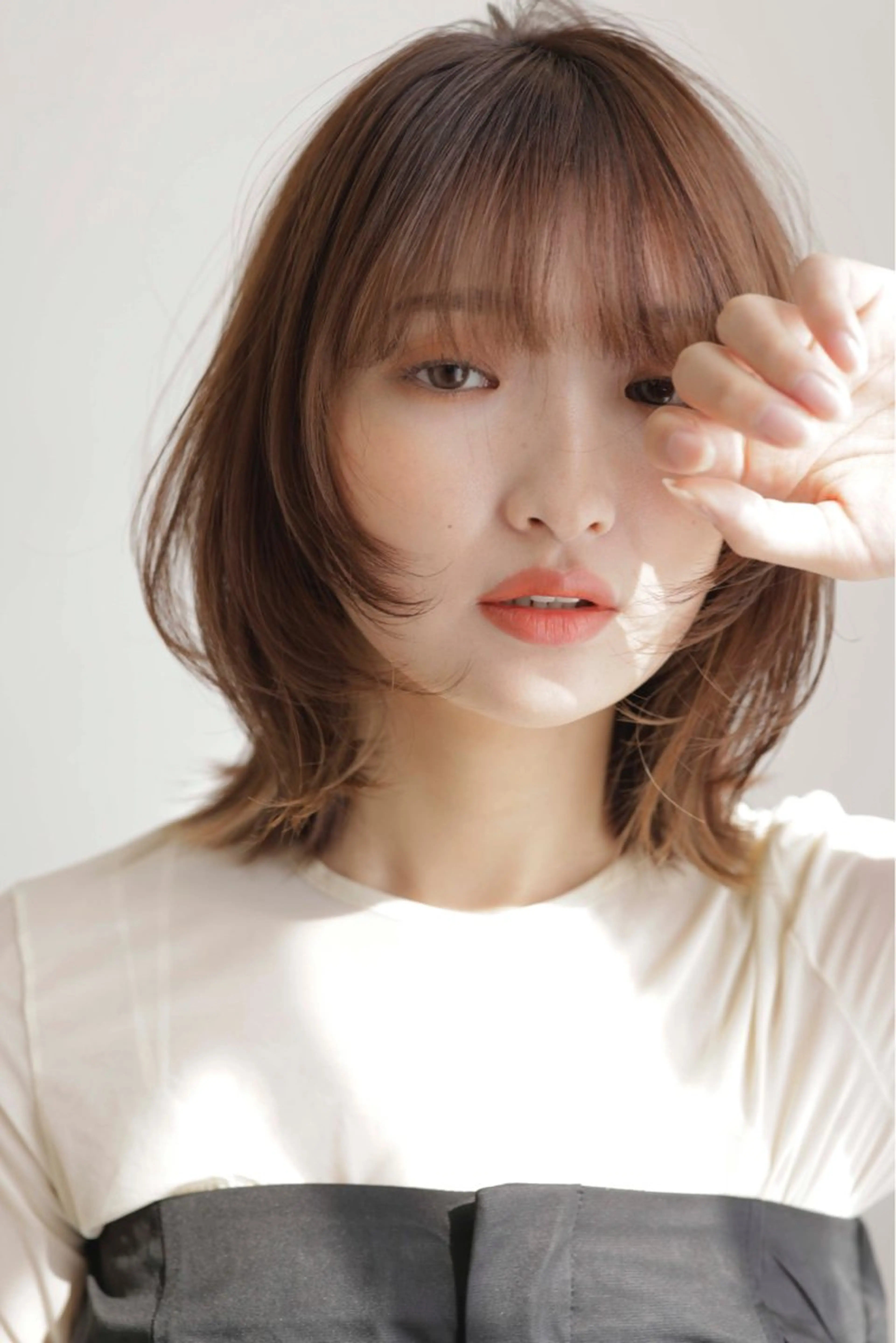 セミロング カラー 似合わせカット暖色 カラーhiyonaのヘアスタイル