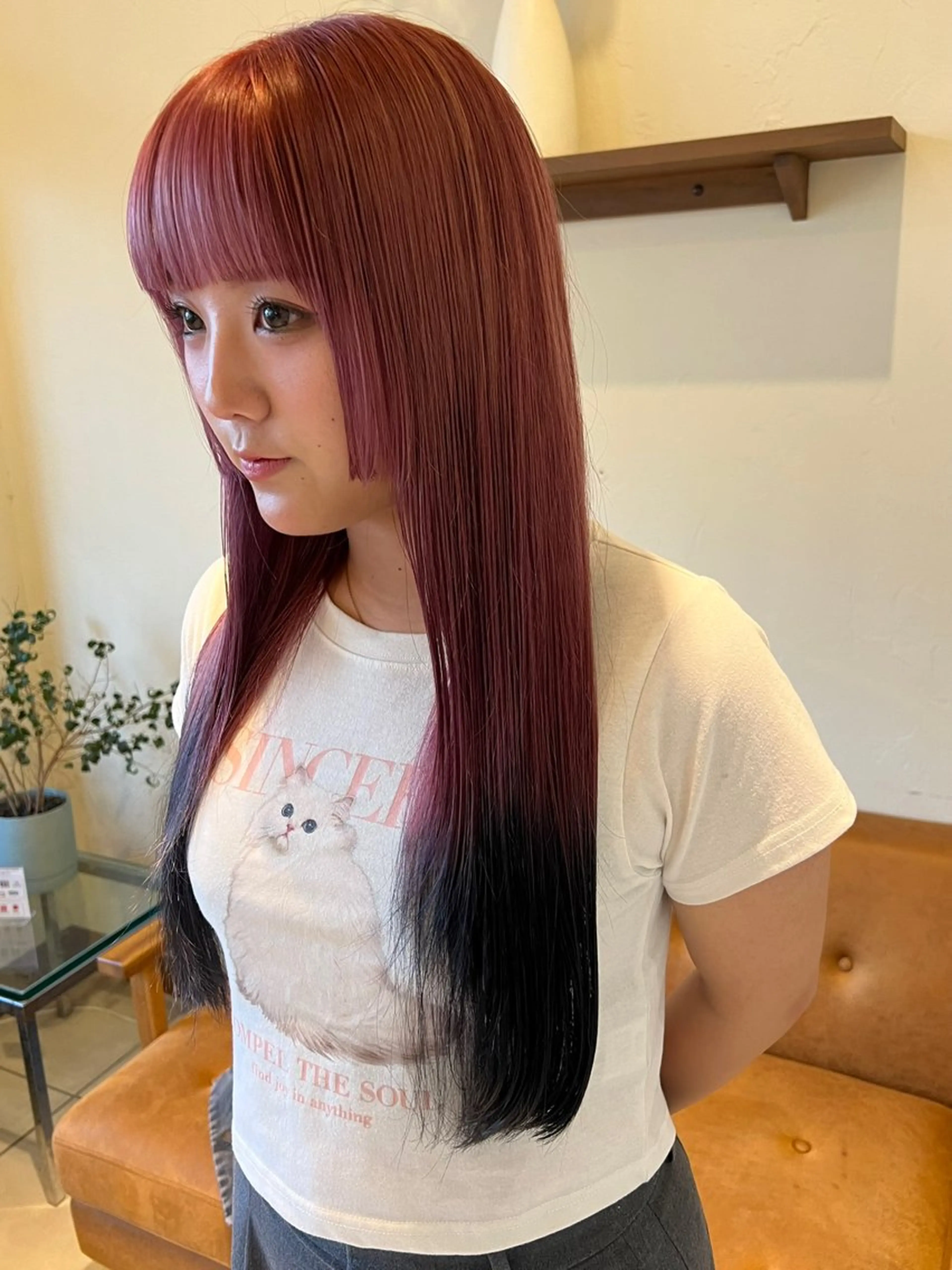 セミロング ヘアカラー 中村未夢🤍ブリーチ なしダブルカラー🤍のヘアスタイル