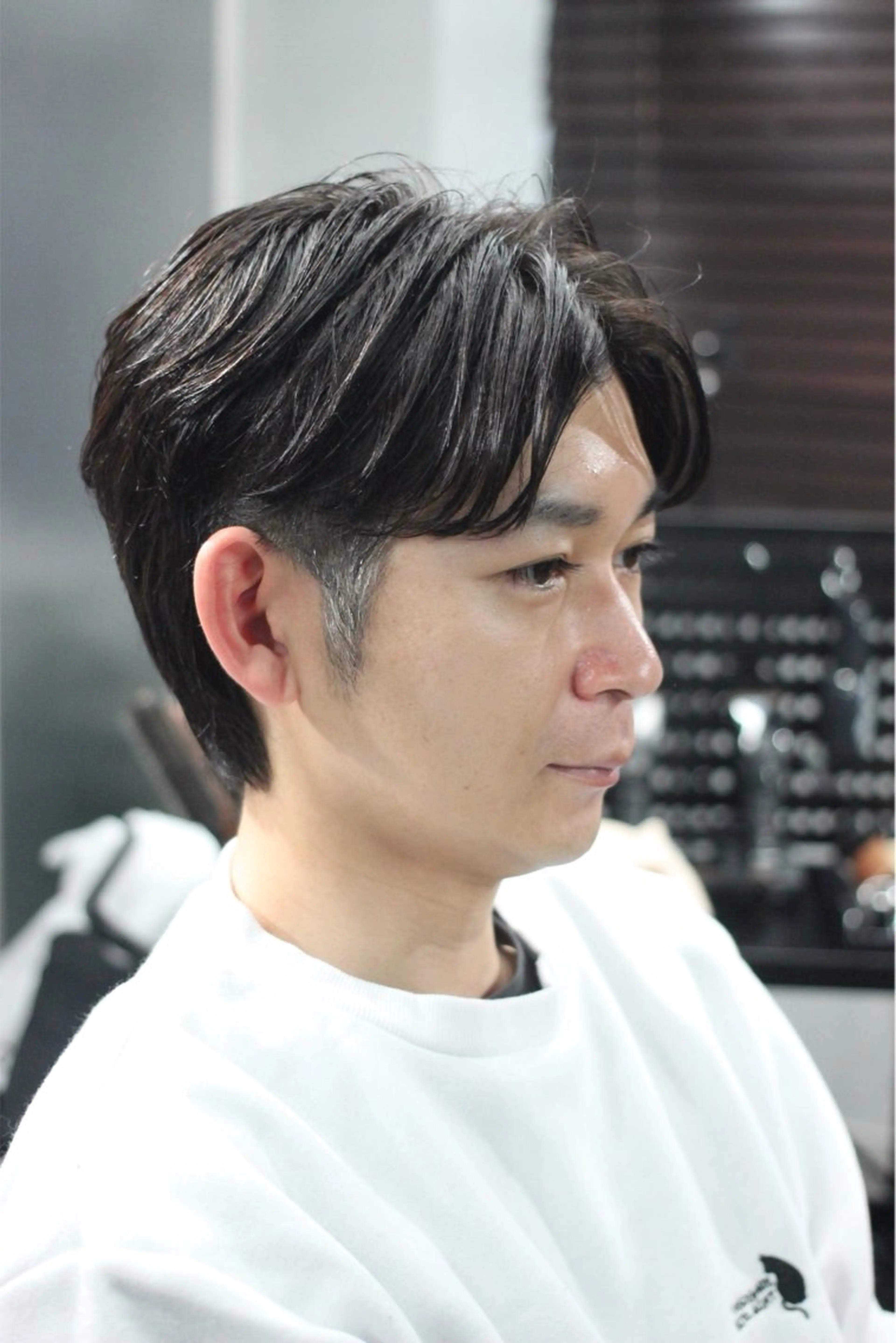 ショート パーマ メンズ フェザーパーマ メンズパーマ カット パーマ 菊川 照治のヘアスタイル