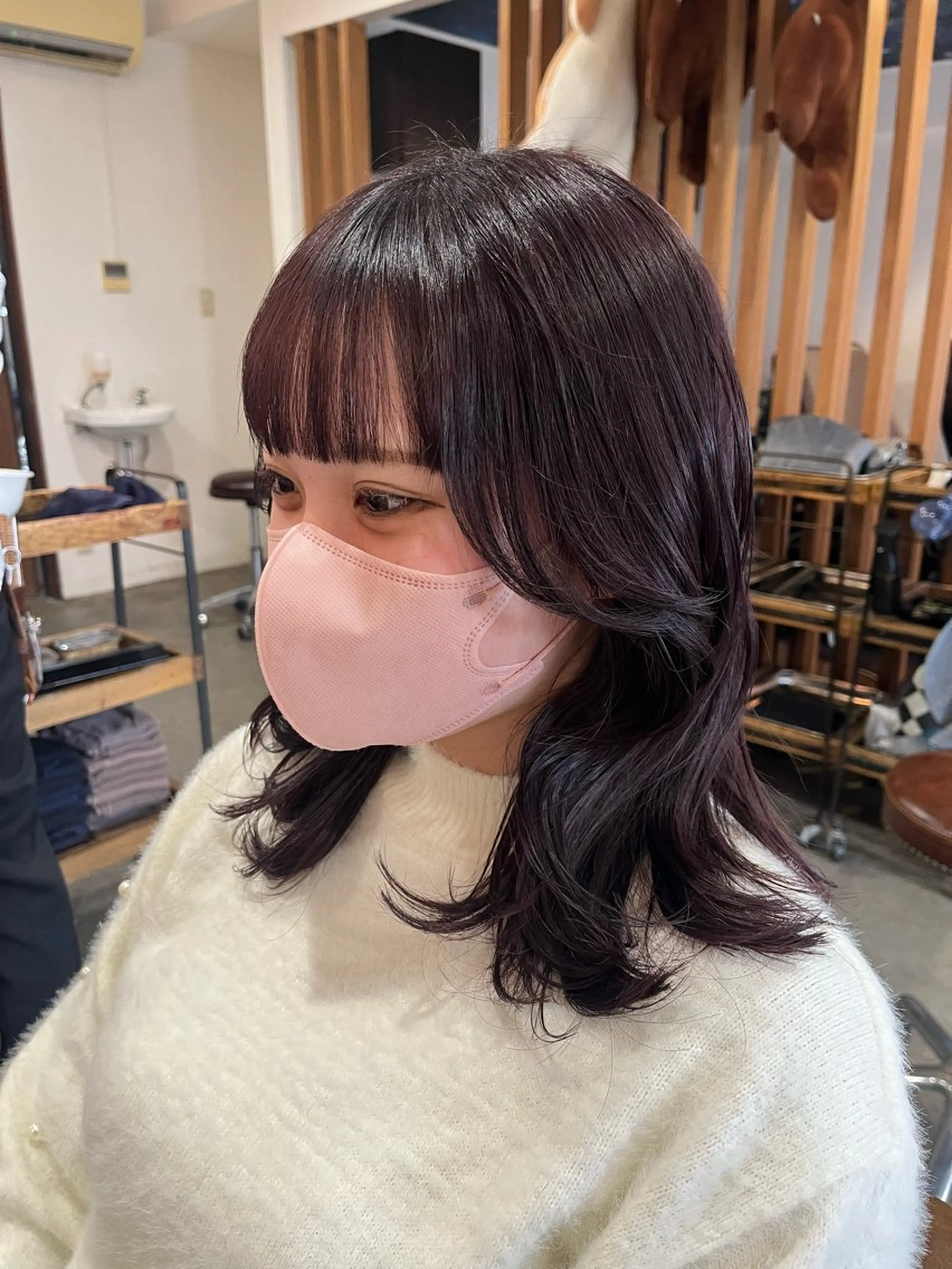 セミロング ピンクラベンダー 🫧ベージュカラー× レイヤー🫧HARUのヘアスタイル