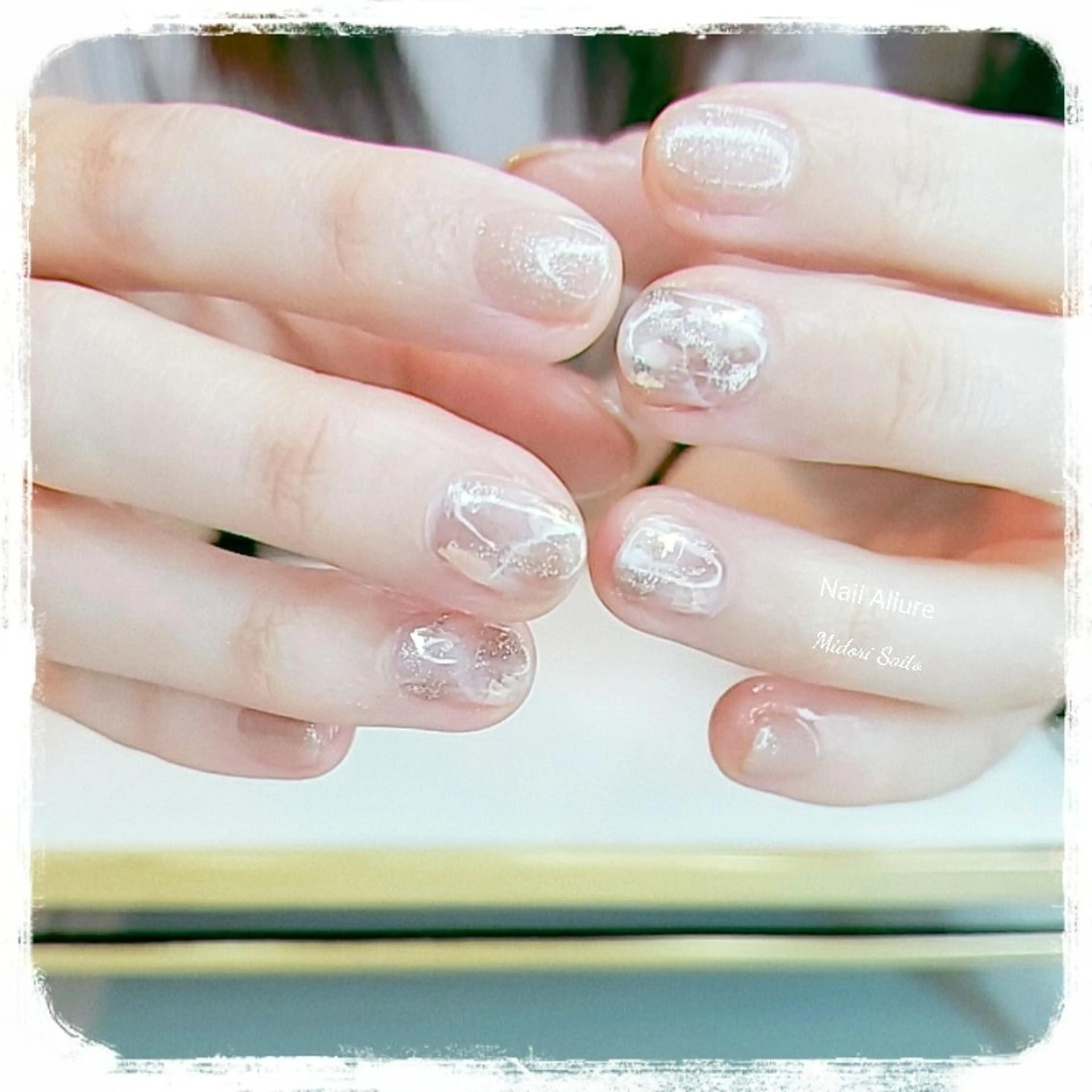 ネイル ジェルネイル グリーン マグネットネイル ニュアンスネイル スカルプネイル Nail Allure(ネイル アルーア)所属・Nail Allureのネイルデザイン