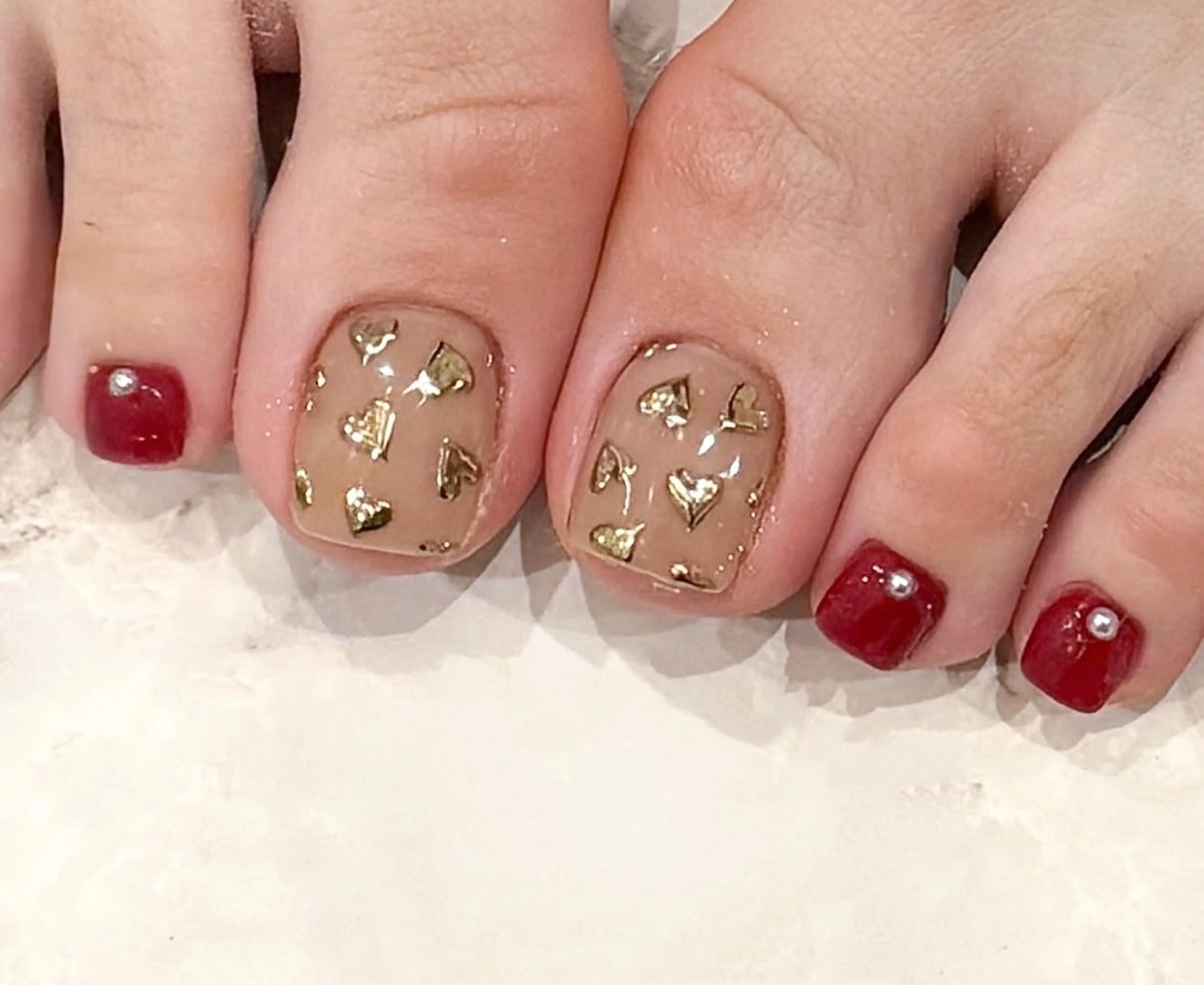 ネイル アートネイル オーロラネイル 長さ出し フラッシュネイル フットネイル フットネイル ╹◡╹Mimoミモ Eye&Nailのマツエク・マツパデザイン