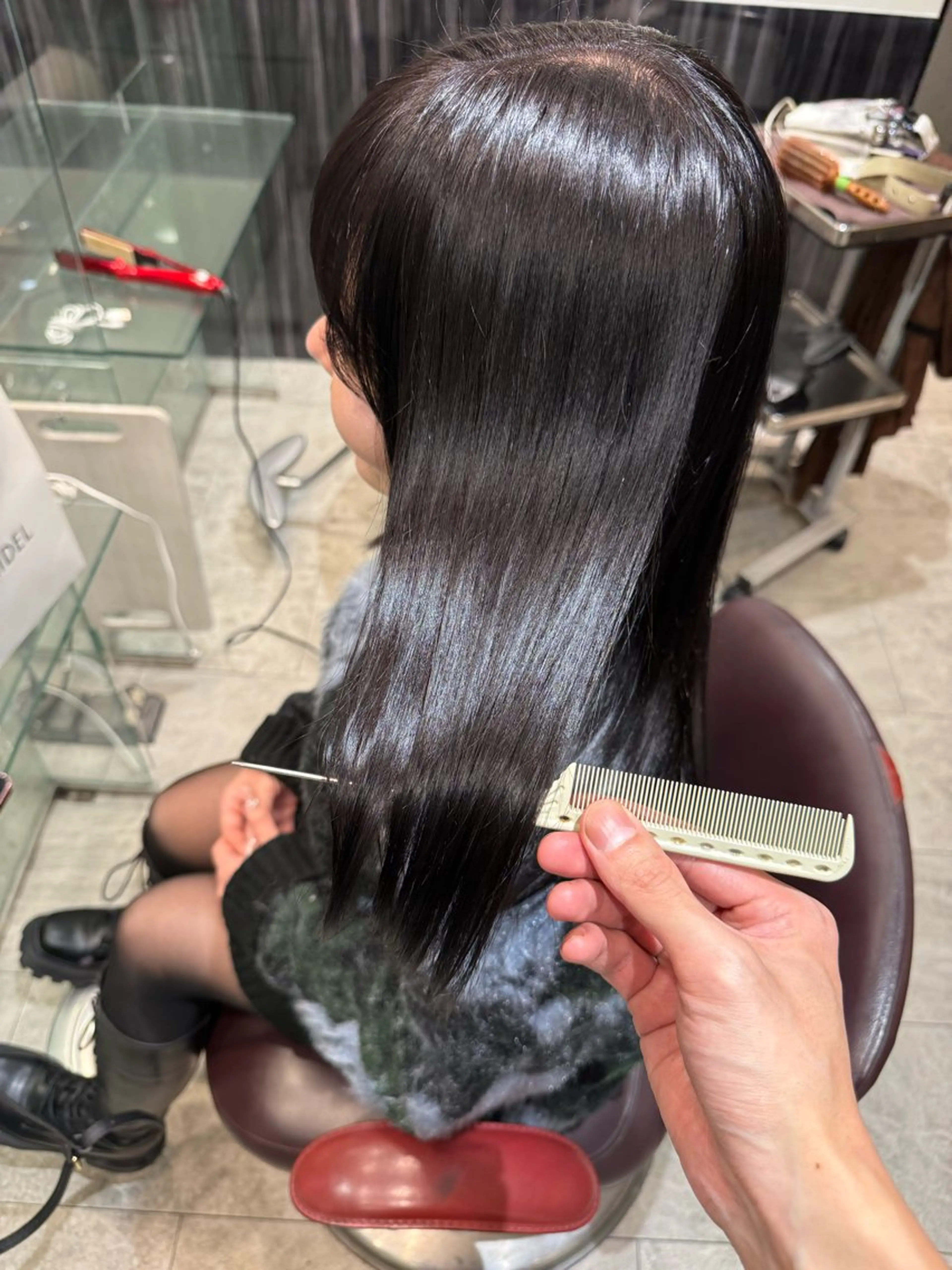 セミロング カット 縮毛矯正 トリートメント ヘアセット ✨上村 潤平✨メンズヘア✨のヘアスタイル