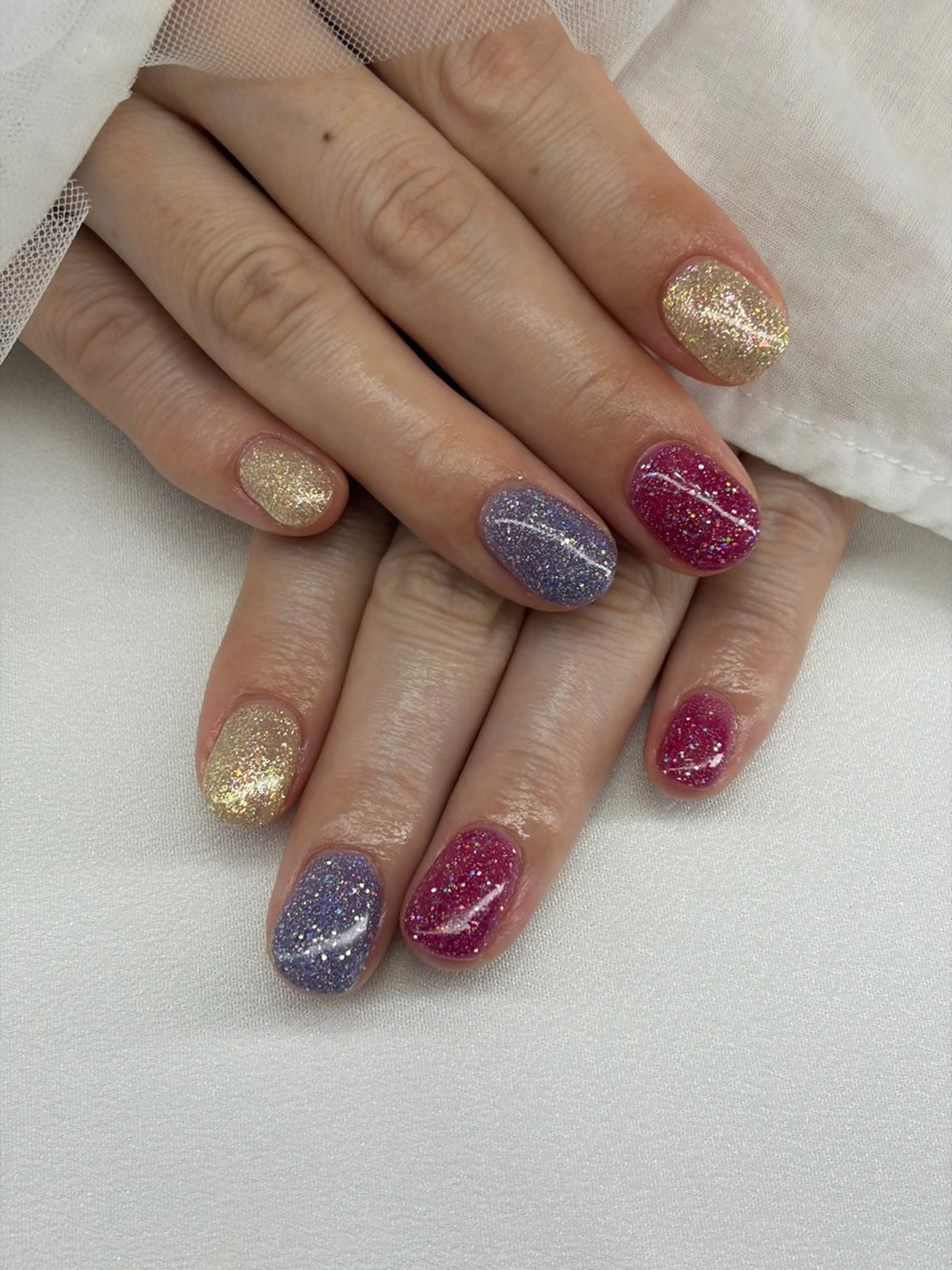 ネイル フラッシュネイル キラキラネイル オフィスネイル ハンドネイル iro+ nailのネイルデザイン