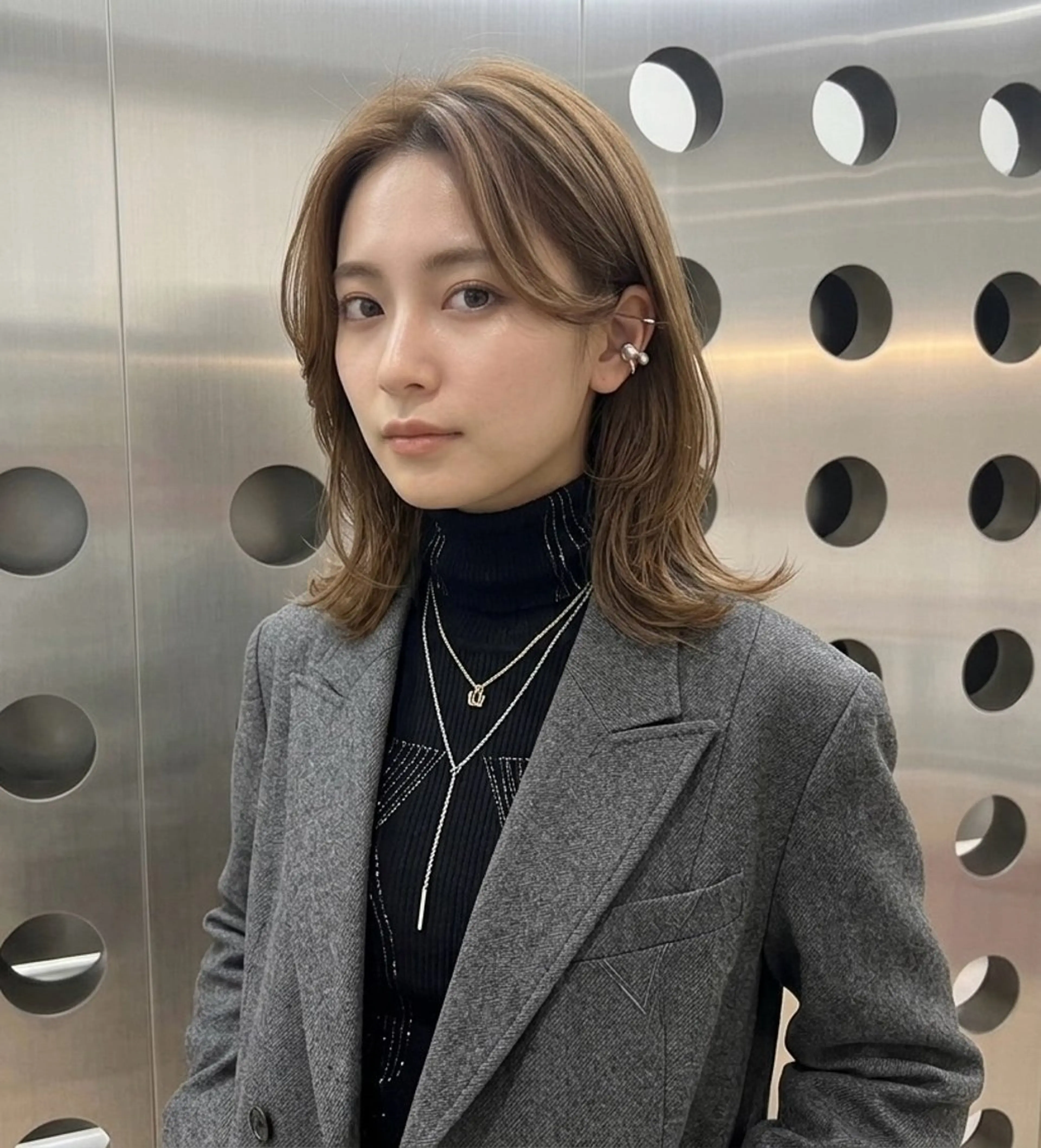 ミディアム レイヤーカット カット 堀江 /木下椋麻のヘアスタイル