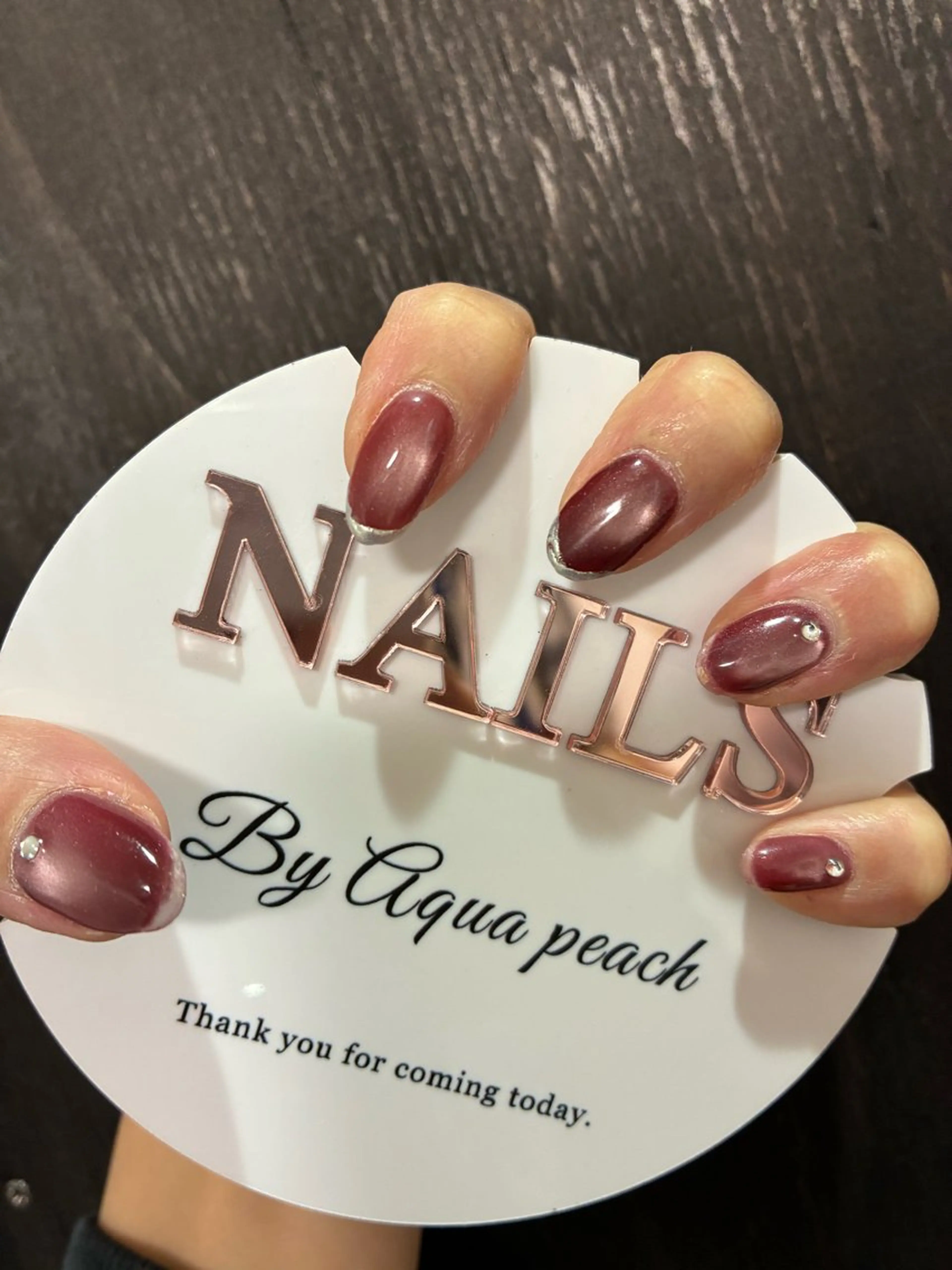 ネイル ハンドネイル Aqua peachのネイルデザイン