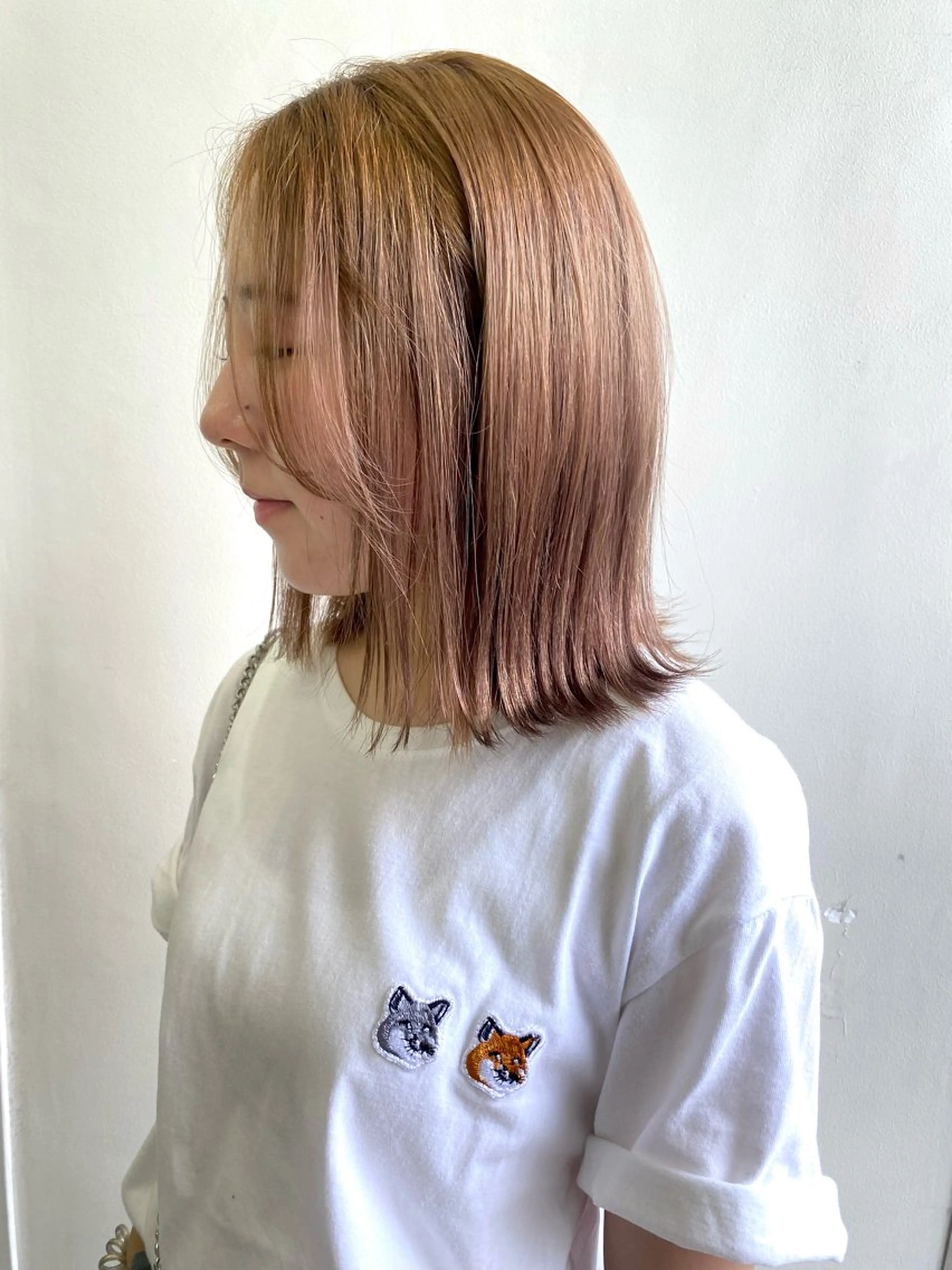 ミディアム ヒラカホ/ ブリーチ/似合わせのヘアスタイル