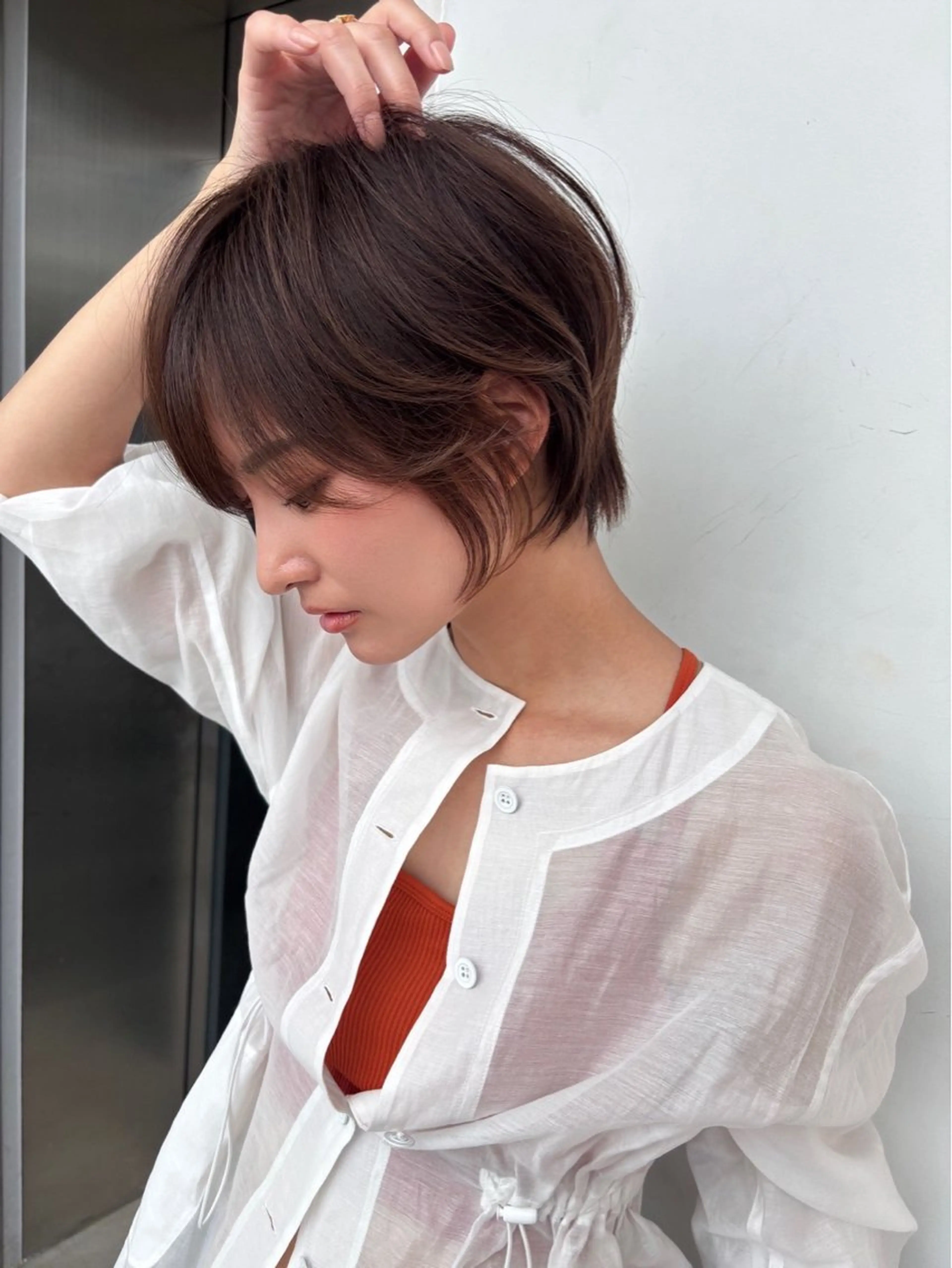 ショート カラー カット ヘアカラー トリートメント Lond Bloom 天神ショート/ボブのヘアスタイル