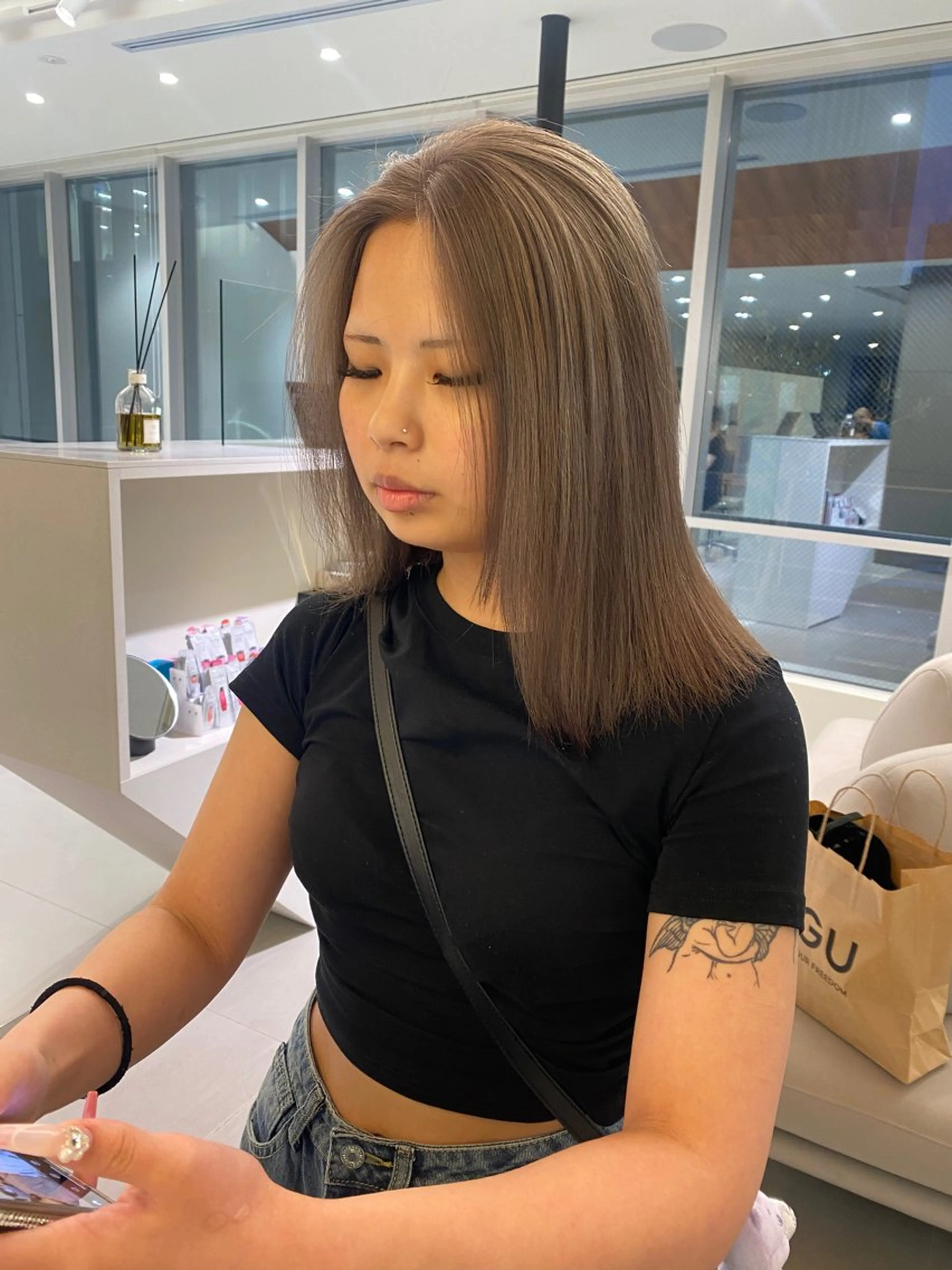 ミディアム カラー バレイヤージュ ベージュカラー ブリーチ ハイライトカラー ハイライト ヘアカラー 高発色ブリーチ/ ハイレイヤー🪽aiのヘアスタイル