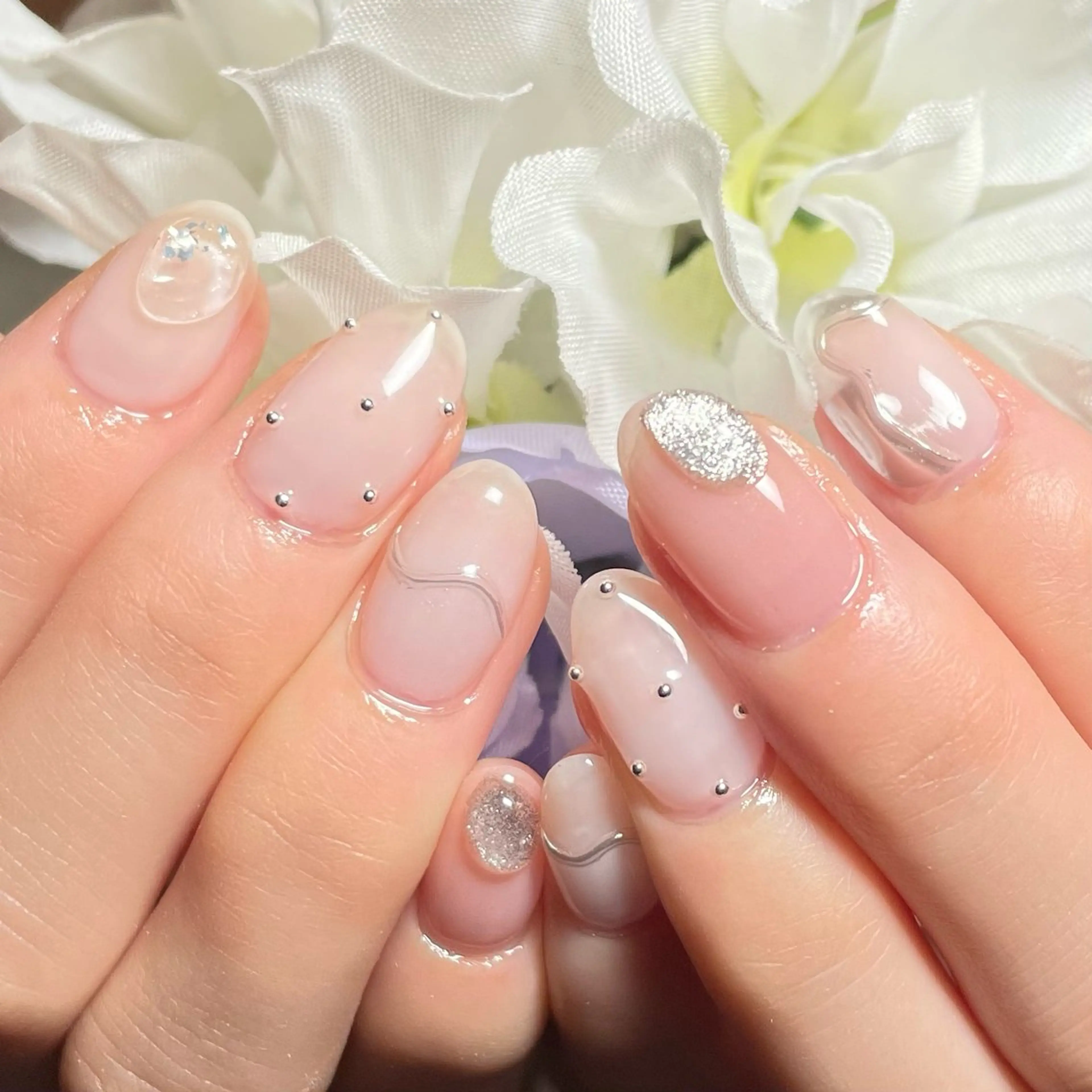 ネイル ハンドネイル nail　milky 〜深夜にもネイル〜のネイルデザイン