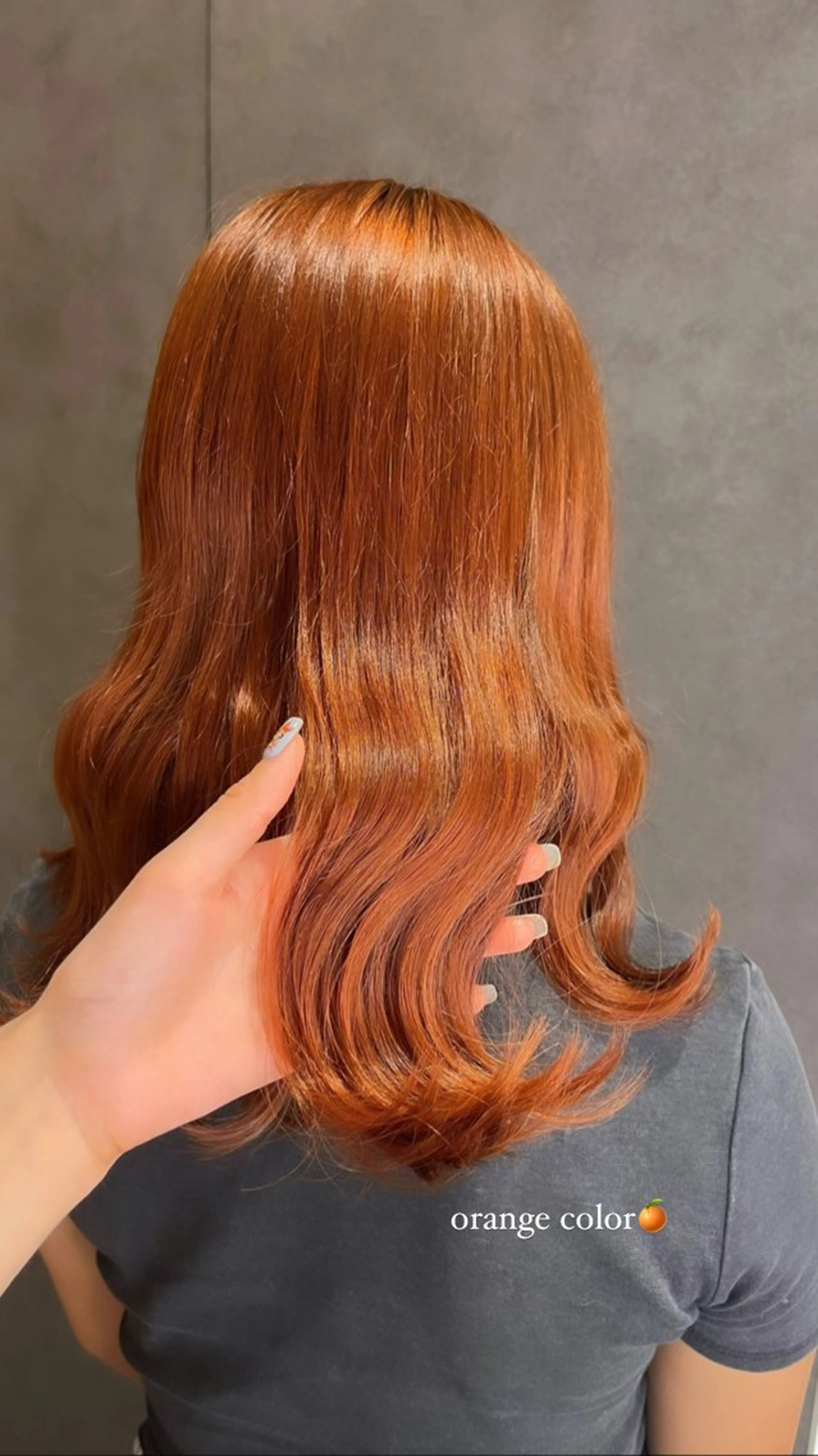 ミディアム カラー オレンジ 髪質改善 トリートメント 名駅/大人韓国ヘア 艶カラー/Rihoのヘアスタイル