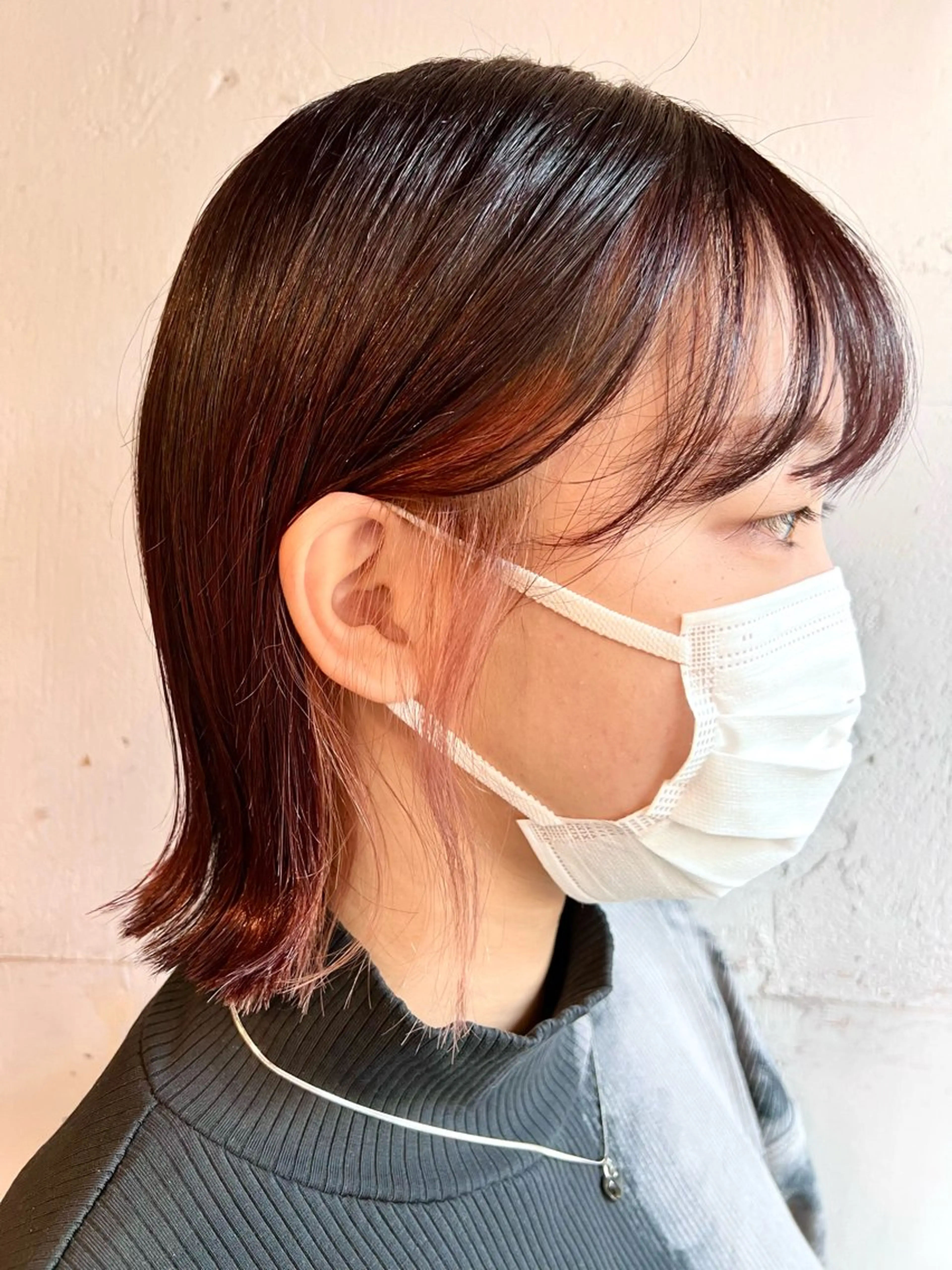 ショート カラー ベージュカラー 透明感カラー イヤリングカラー ピンクカラー ピンクベージュ カット ヘアカラー トリートメント Yuto /レイヤー、ウルフのヘアスタイル