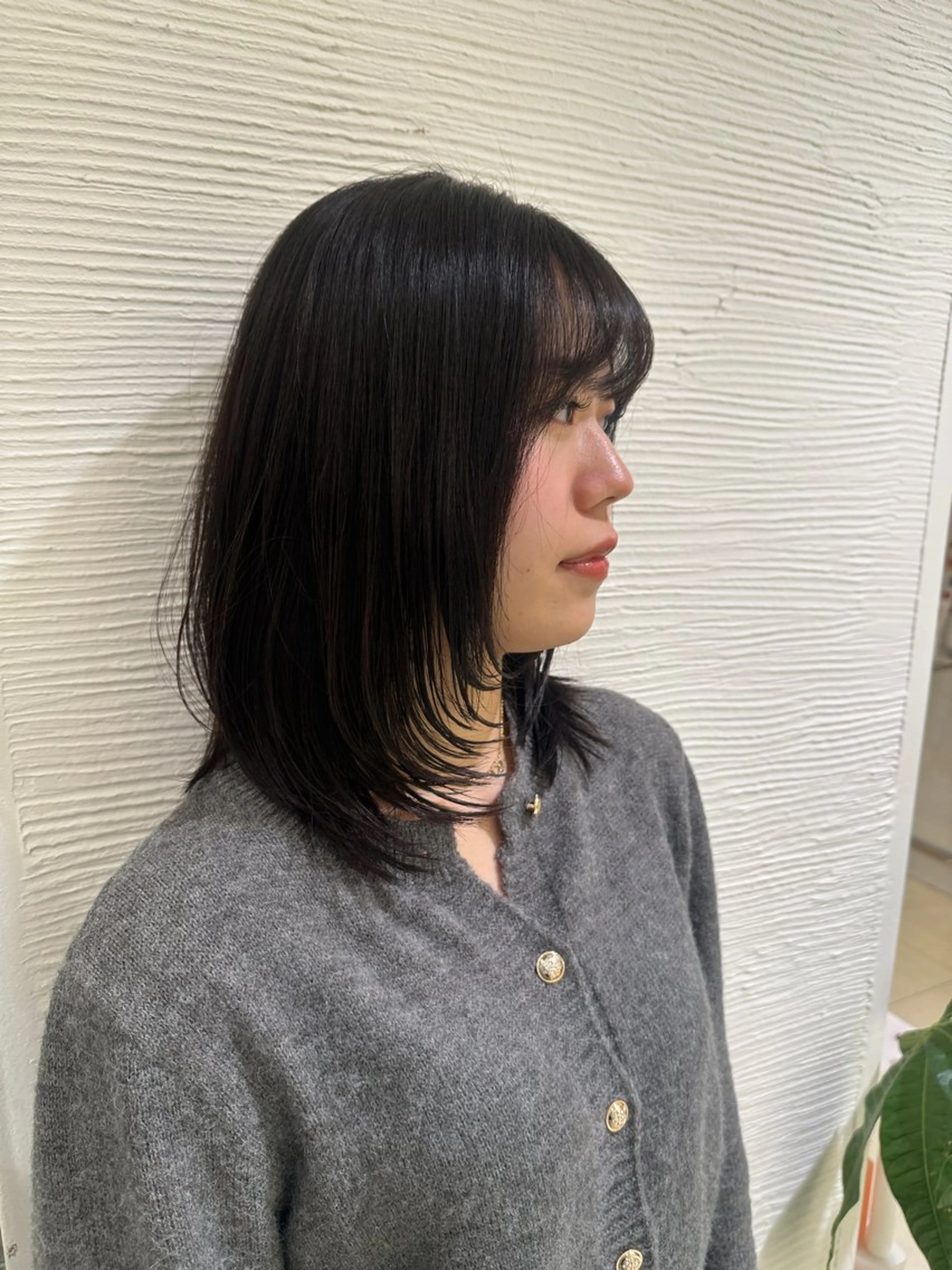 セミロング 顔周りカット レイヤーカット トリートメント 中村 日向大のヘアスタイル