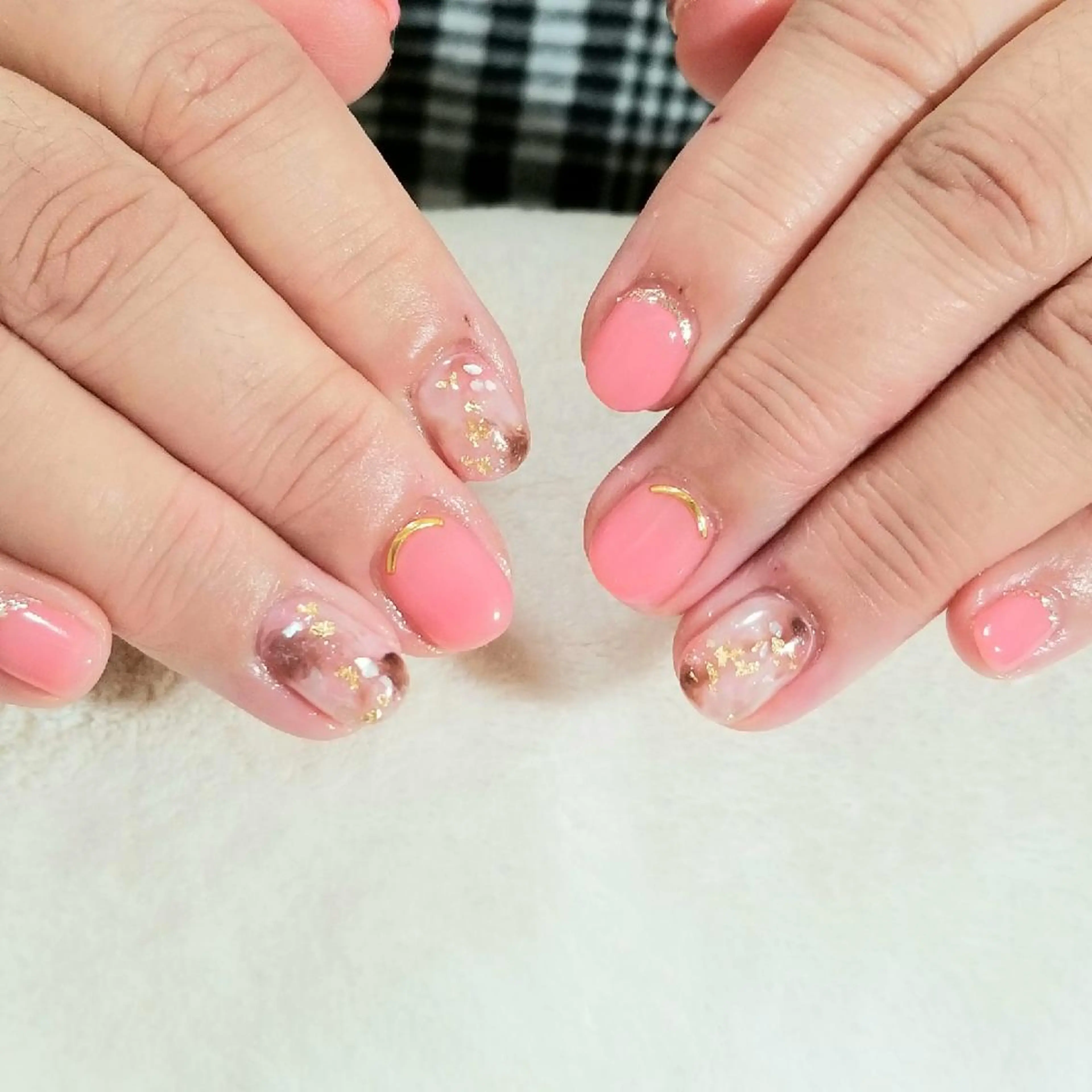 ネイル ガーリー ピンク ハンドネイル フットネイル trees_ nailのネイルデザイン