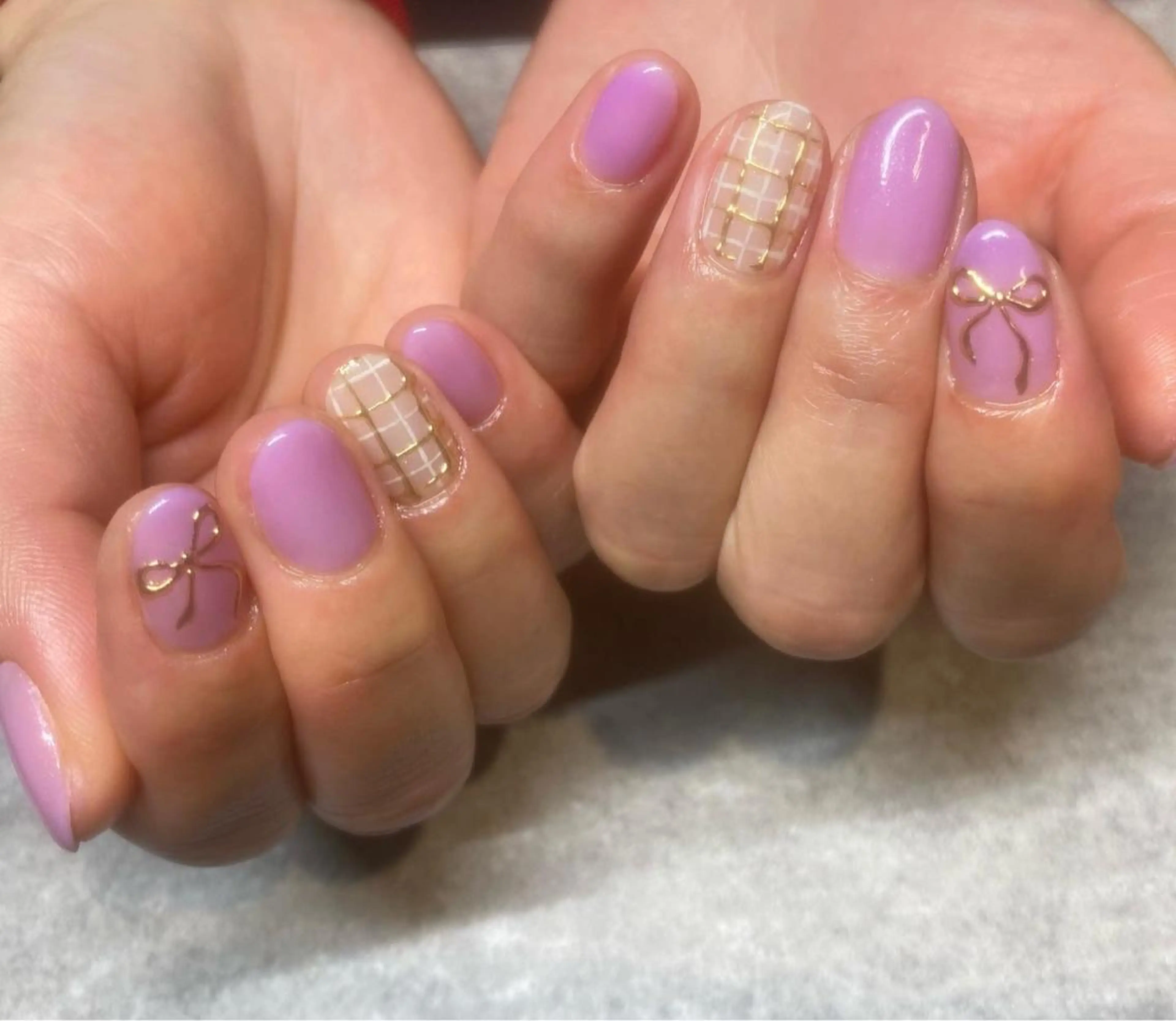 ミディアム ネイル リボン Nail Salon NANO所属・美爪&巻き爪ケア❤️ ネイルサロンNANOのネイルデザイン