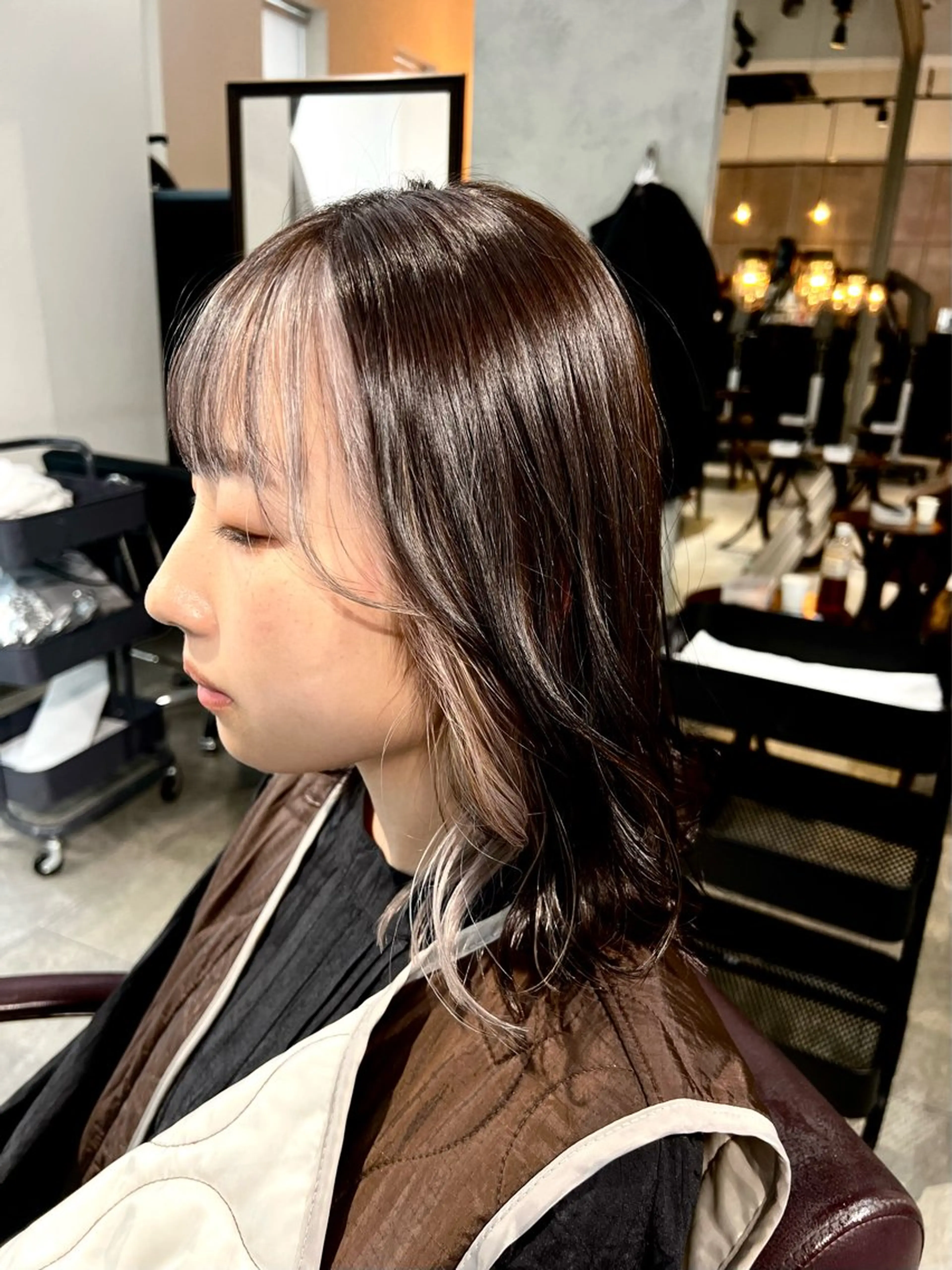 セミロング カラー ヘアアレンジ ヘアカラー トリートメント ヘッドスパ ヘアセット 🌈インナーカラー ‘ショウマ’🌈のヘアスタイル