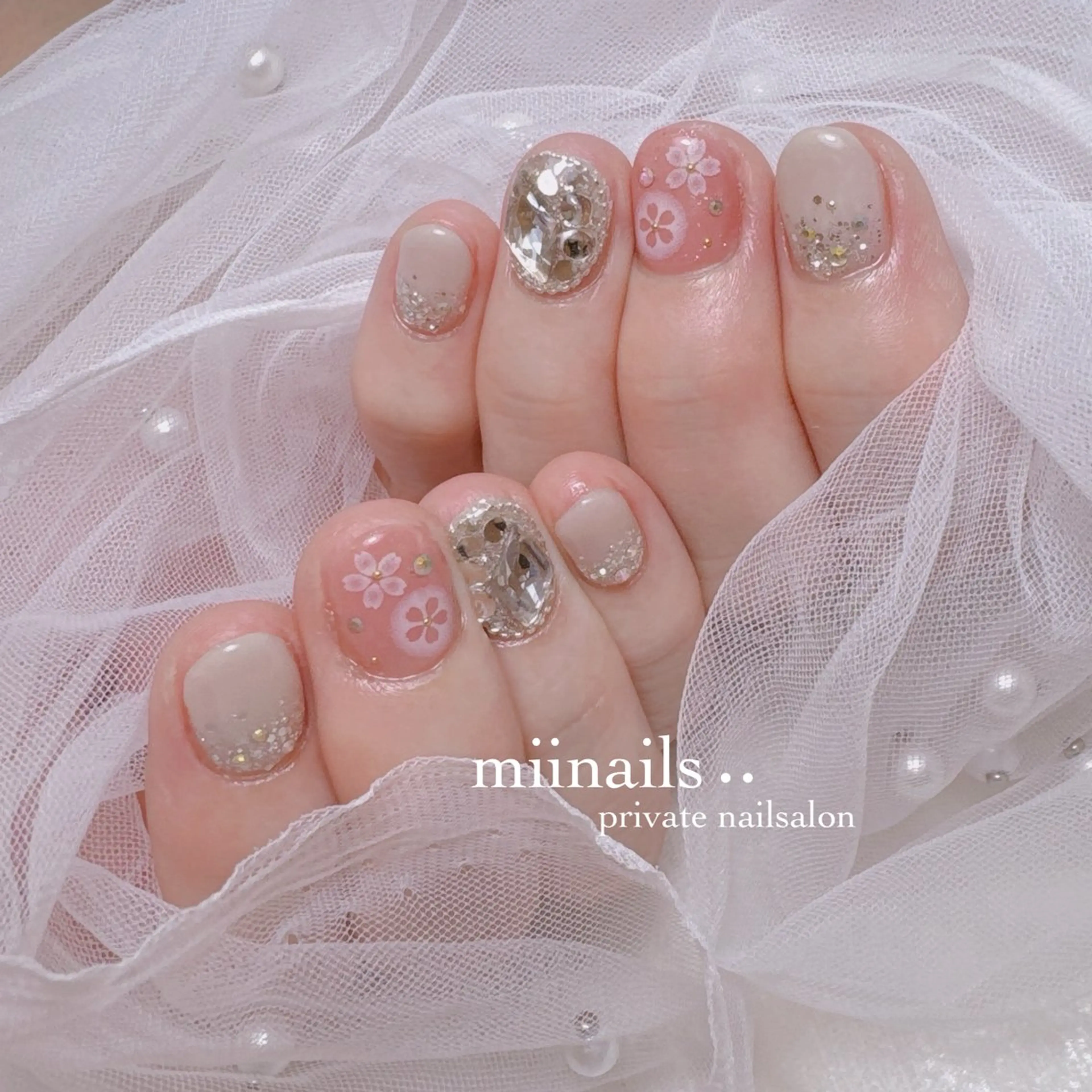 ネイル 韓国ネイル マグネットネイル ワンホンネイル ハンドネイル nailsalon miinailsのネイルデザイン