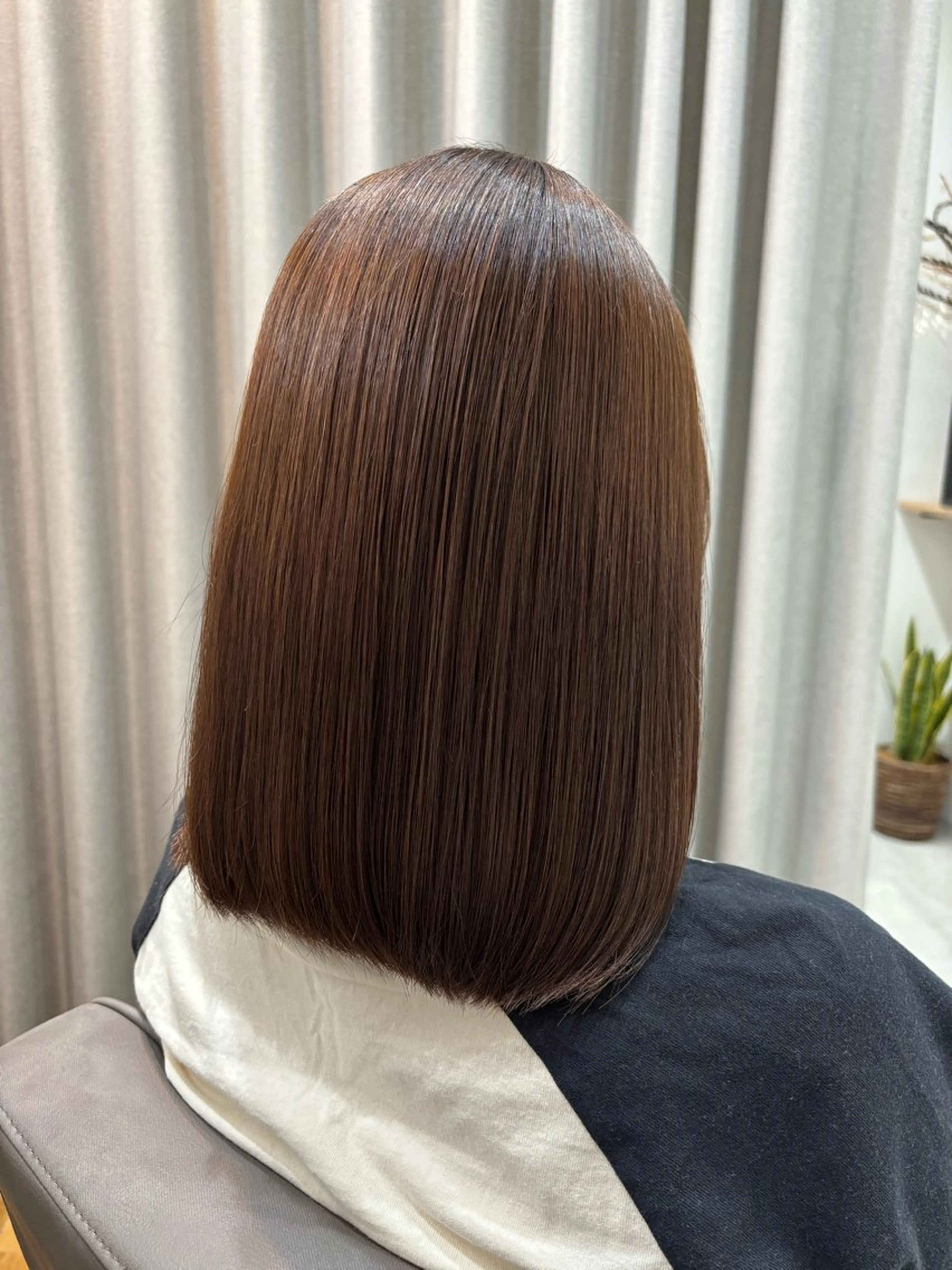 ミディアム パーマ ストレートパーマ 🤍美髪縮毛/髪質 改善/池上夏凜🤍のヘアスタイル