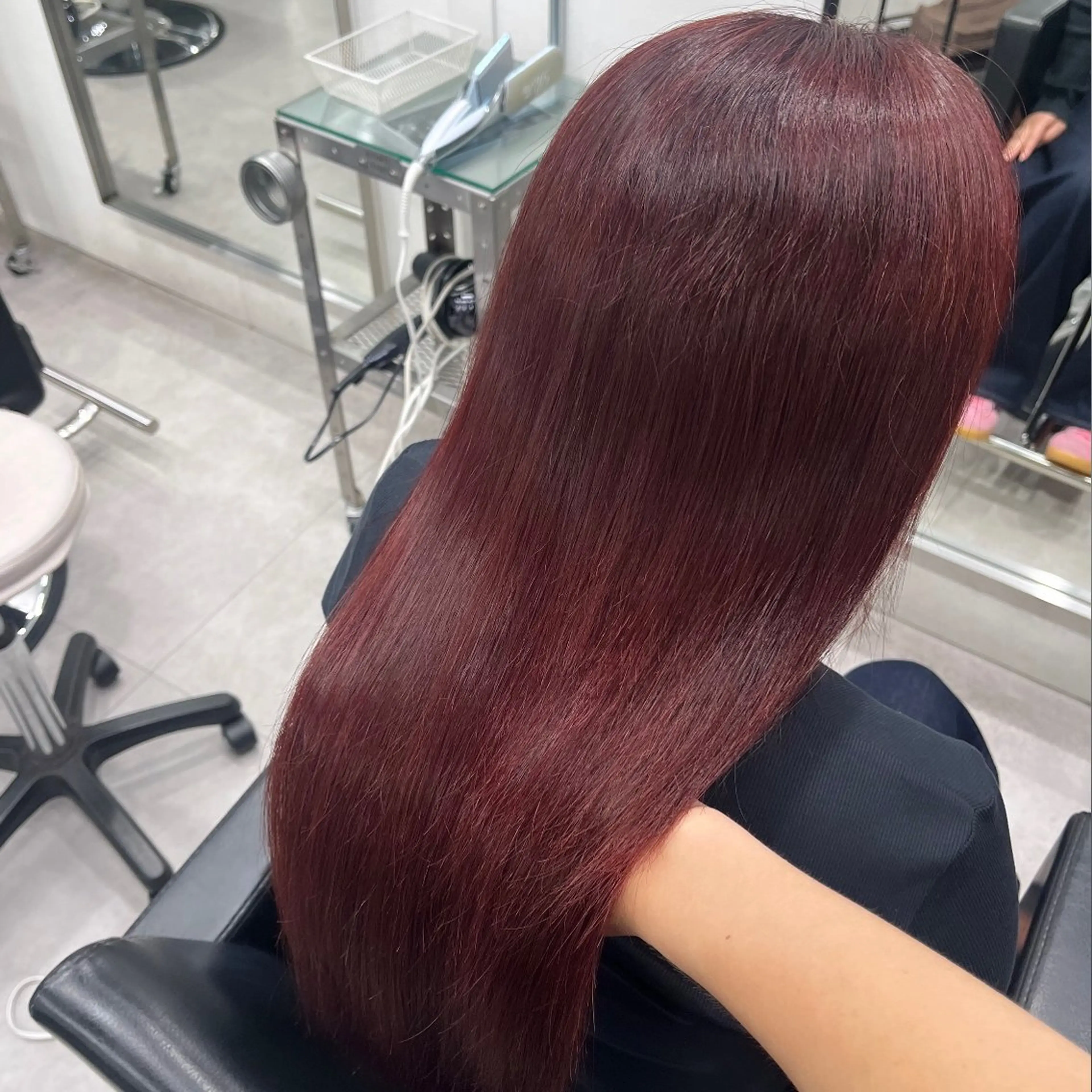 カラー レッドカラー ヘアカラー やまもと ここのヘアスタイル