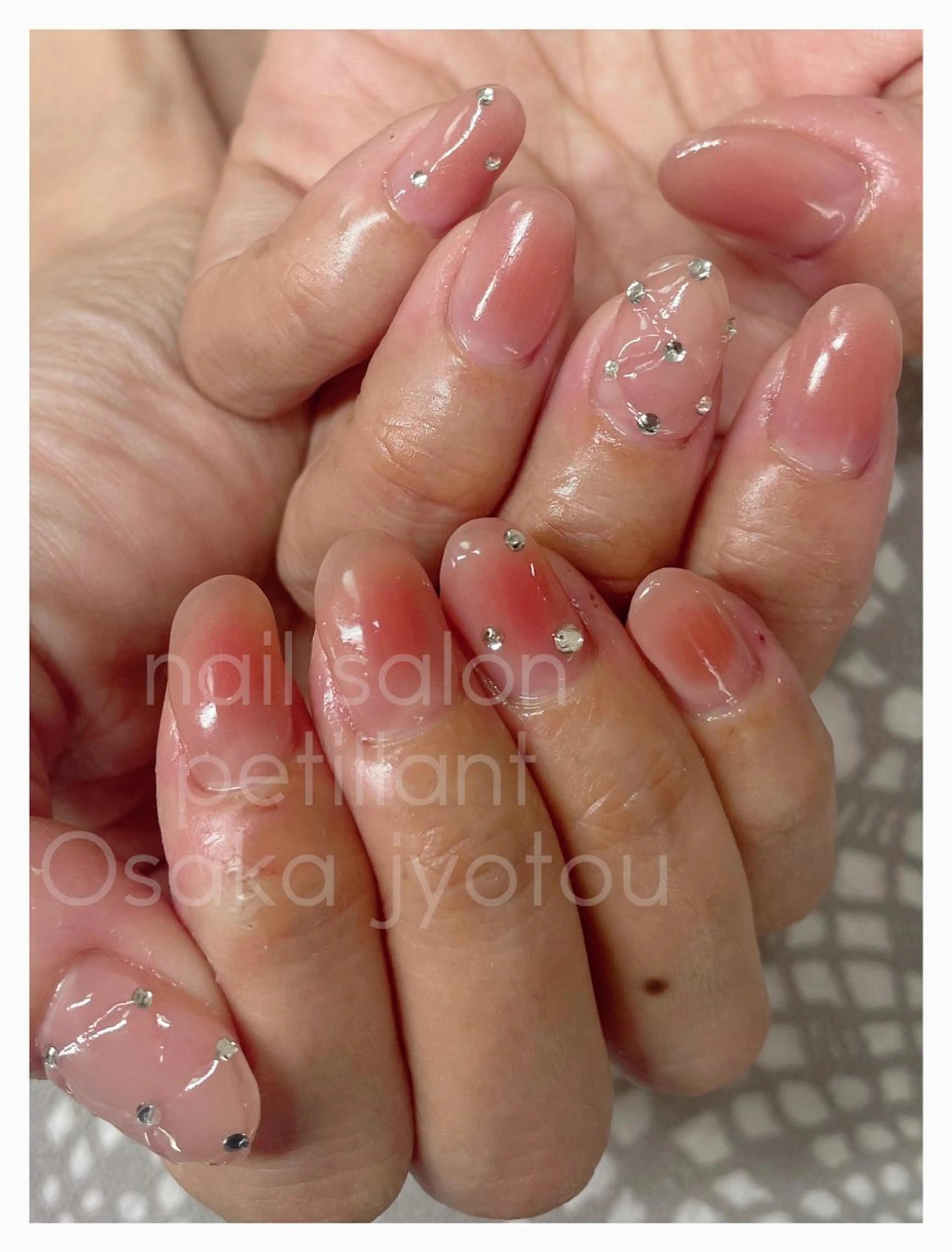 ネイル アートネイル ブルー 持ち込み nail salon petillantのネイルデザイン