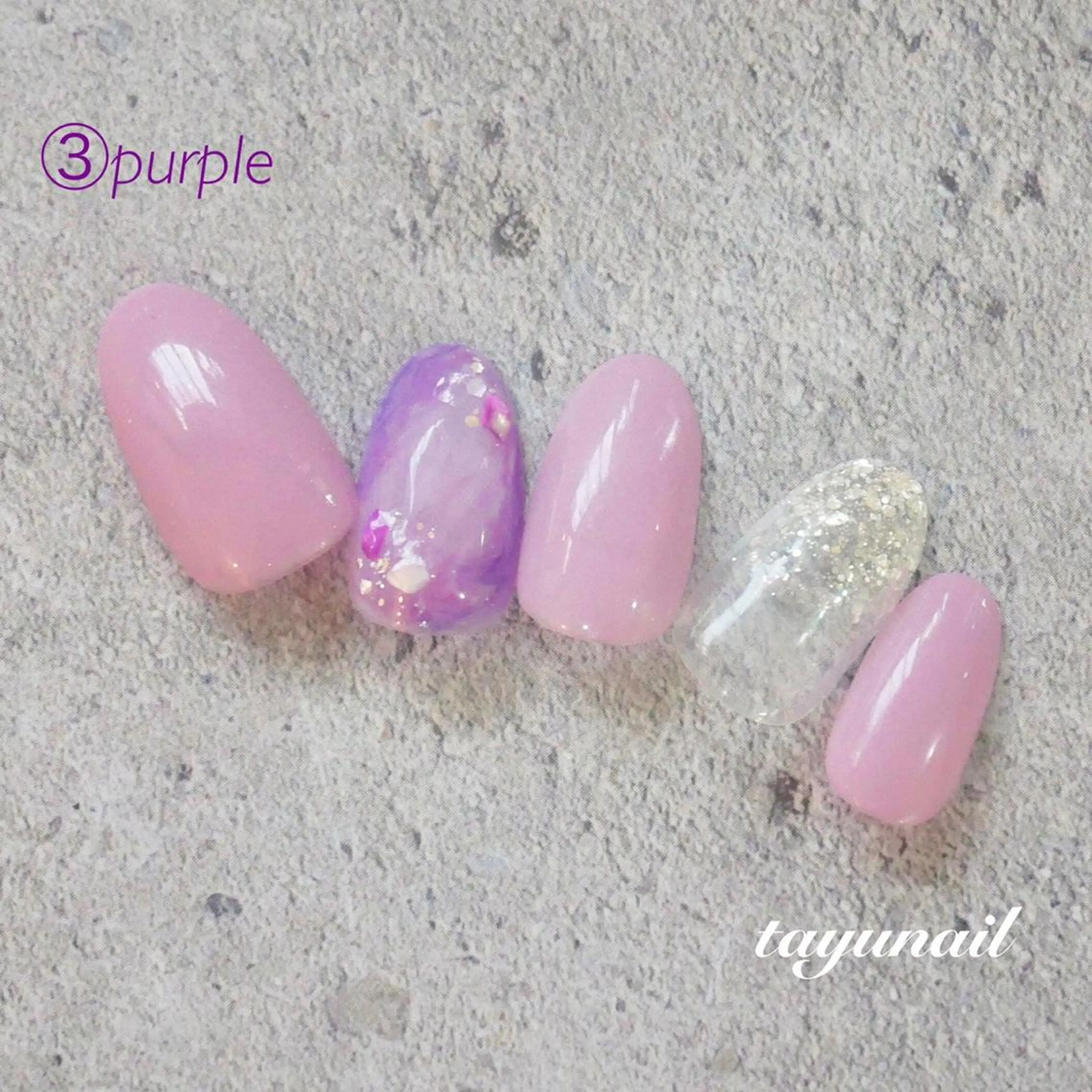 ネイル アートネイル ブルー フットネイル パープル シルバー ネイルサロン 【たゆnail】のネイルデザイン