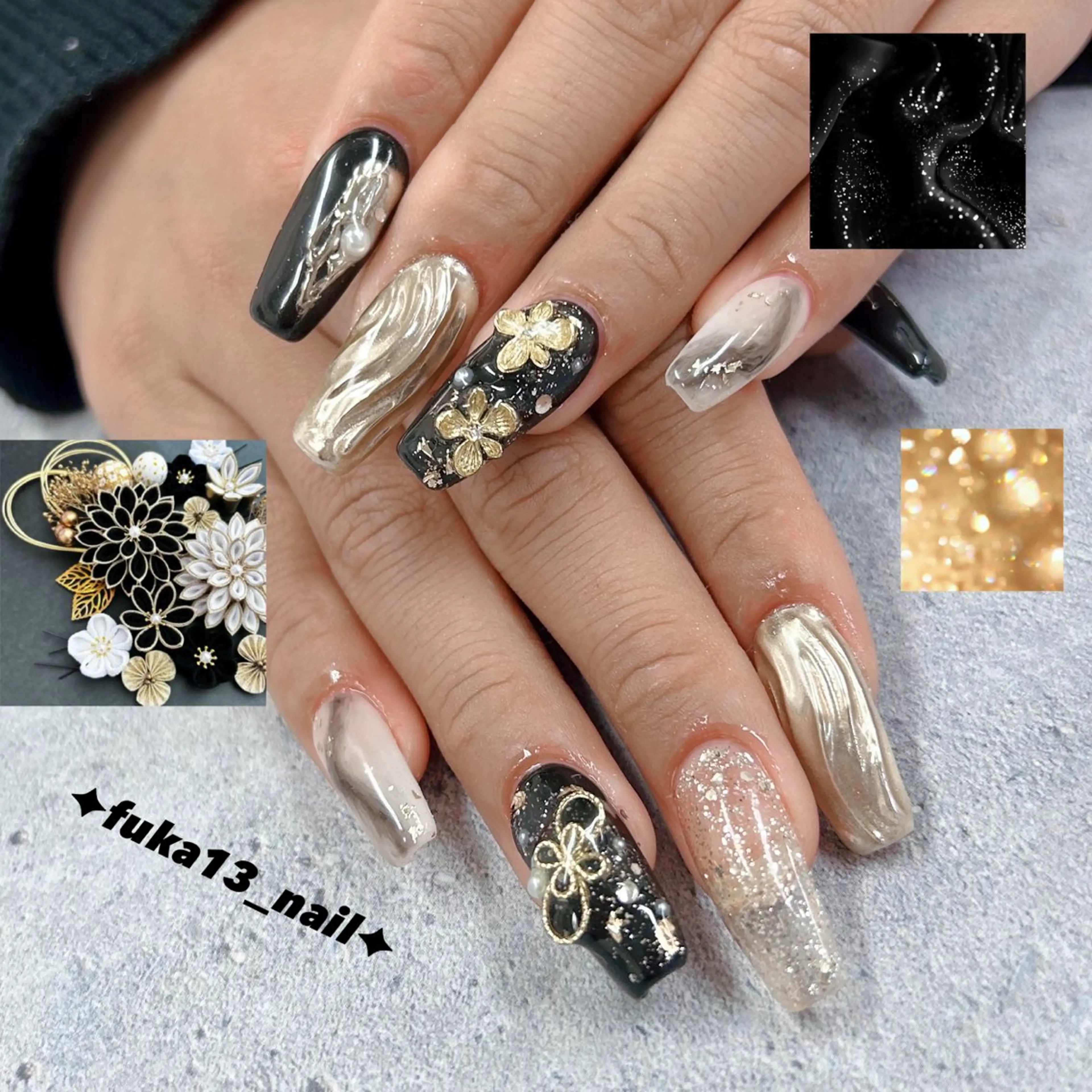 ネイル 成人式 ゴールド 持ち込み ハンドネイル Nail♡Fuka. /5月予約受付中のネイルデザイン