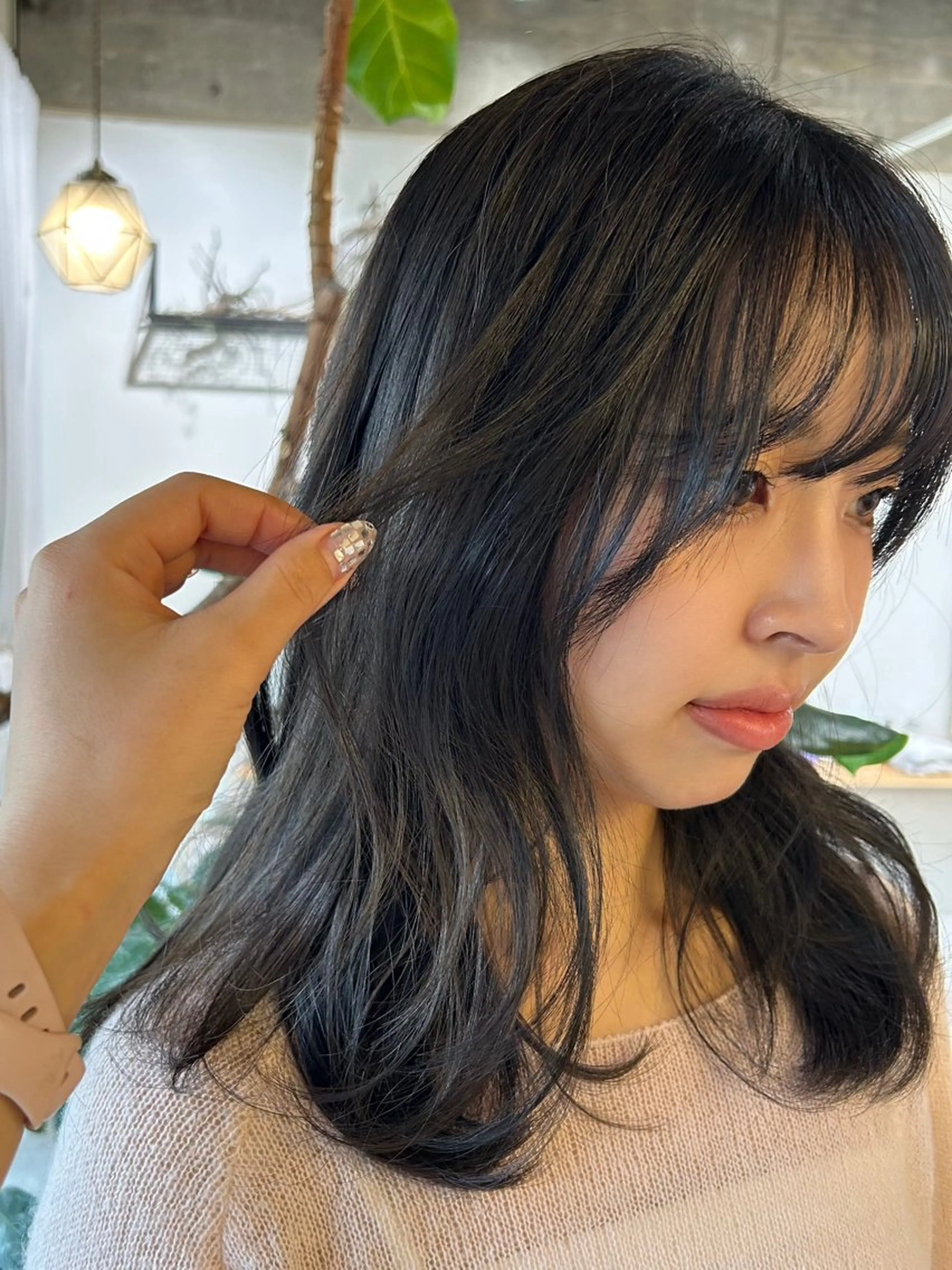 セミロング カット ヘアカラー ano ♡のヘアスタイル