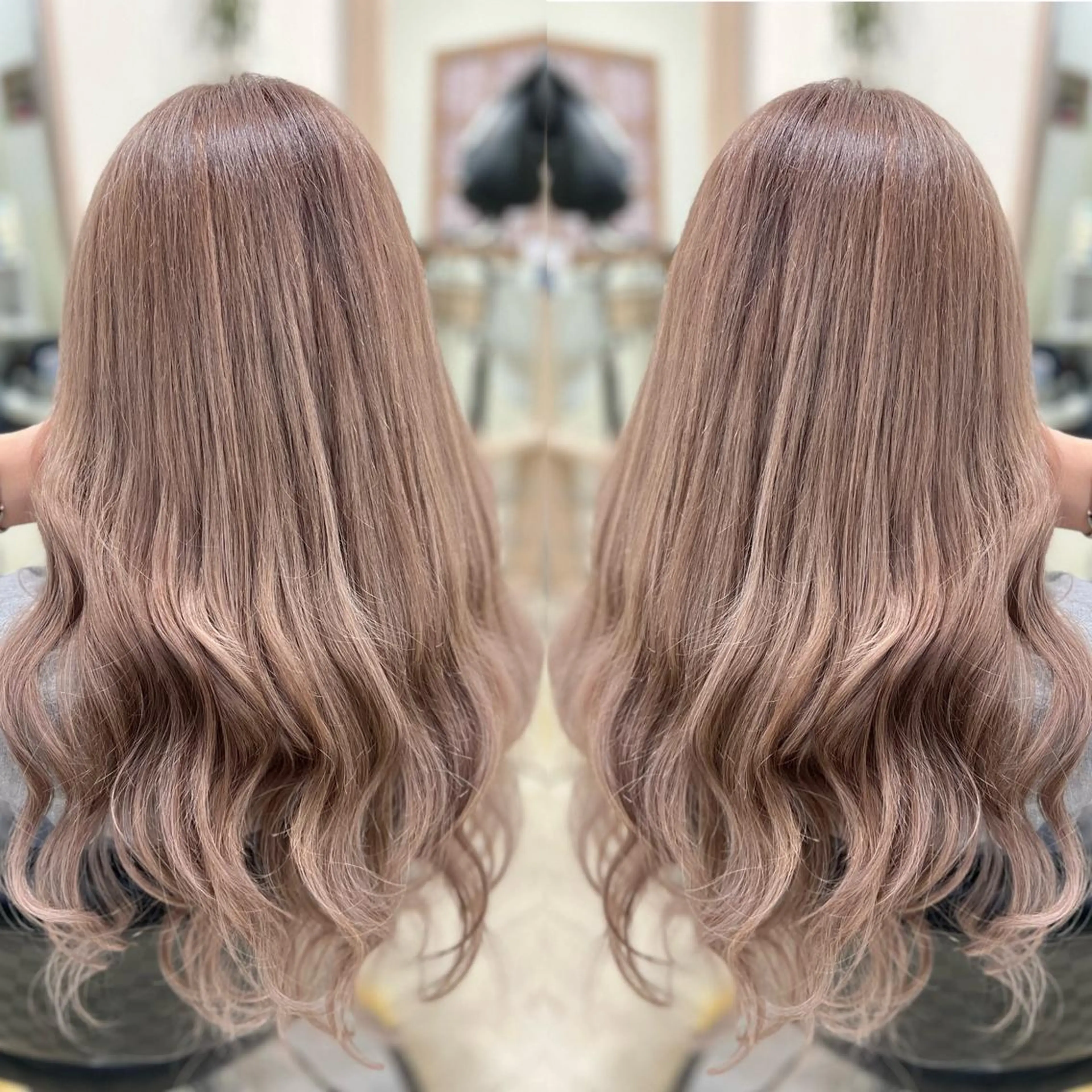 セミロング カラー ベージュカラー ミルクティーベージュ ヘアカラー トリートメント エクステ KR2S  古市店所属・KR2S× 亜以加のヘアスタイル