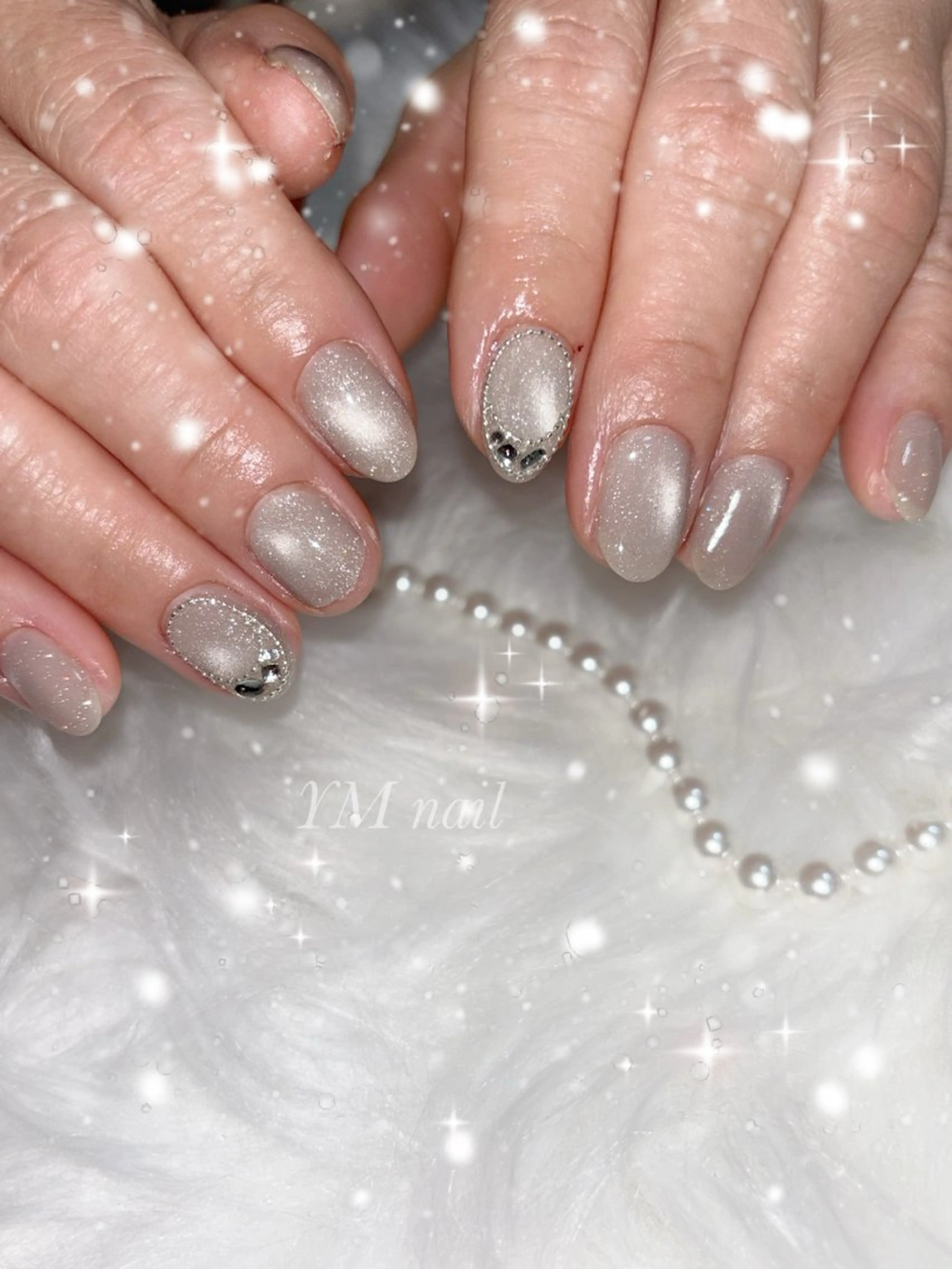 ネイル フラッシュネイル キラキラネイル マグネットネイル ハンドネイル YM nailのネイルデザイン