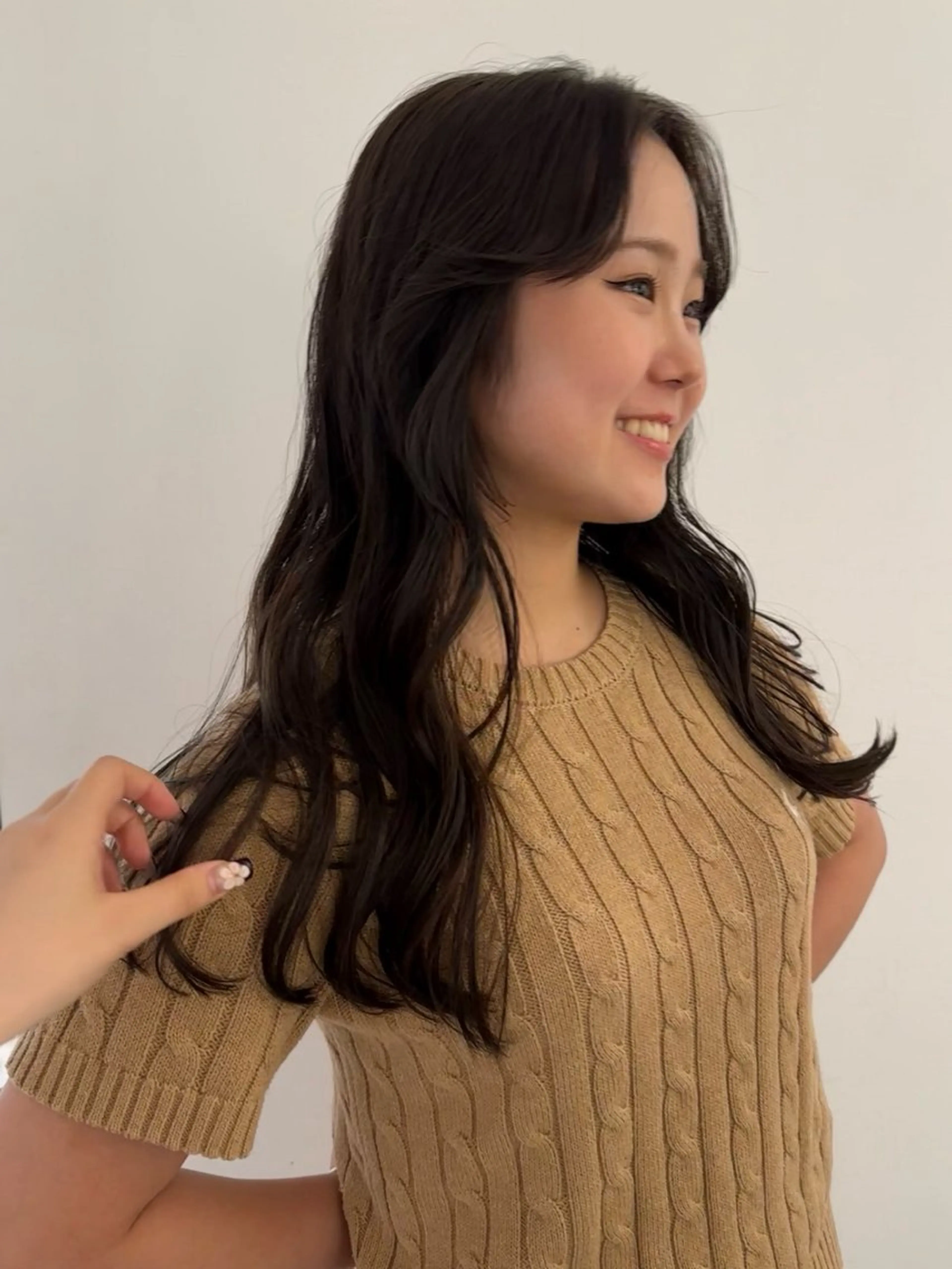 ロング カラー 透明感カラー 顔周りカット ハシヅメ キョウカのヘアスタイル