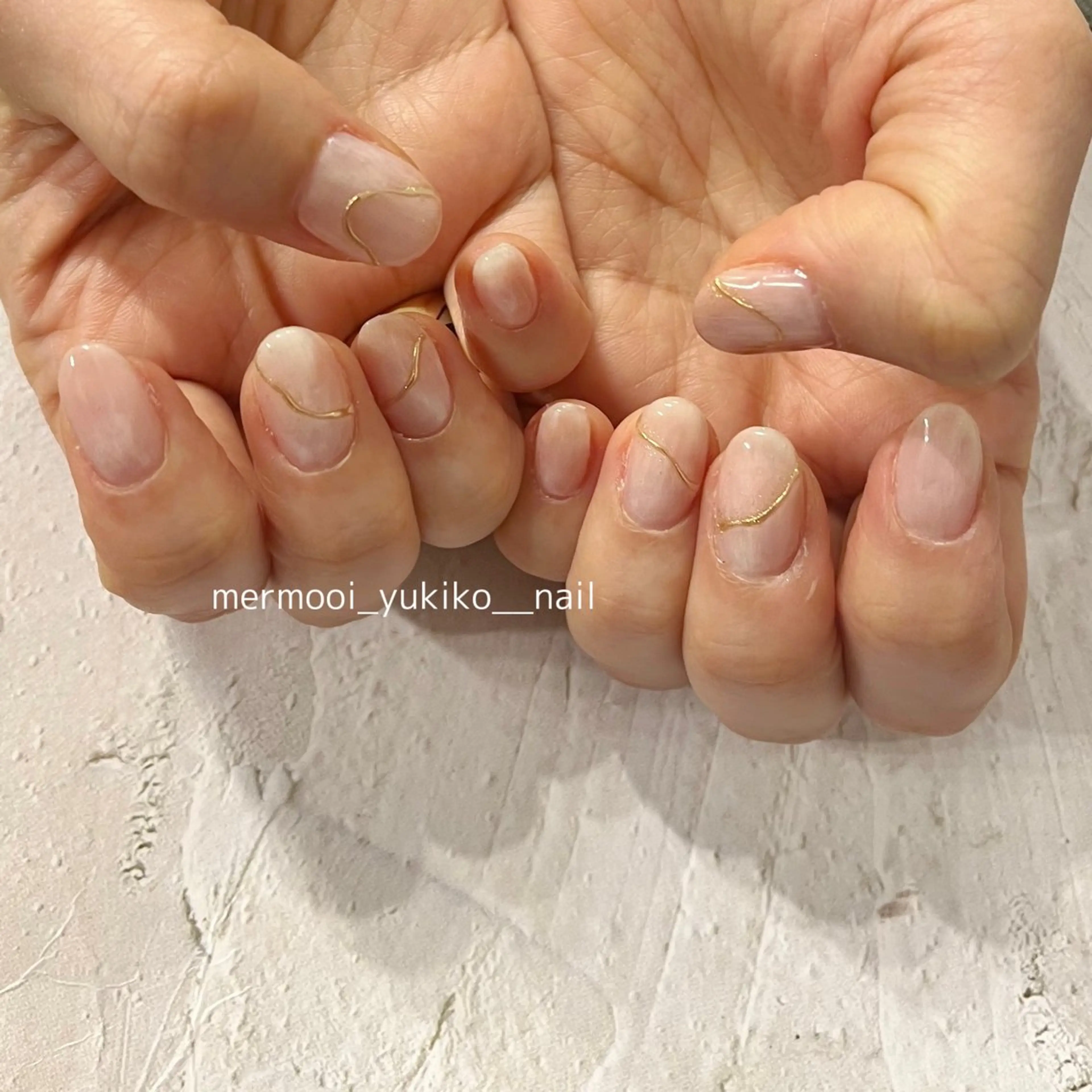 ネイル ジェルネイル 韓国ネイル ミラーネイル ニュアンスネイル パラジェル melumooi nailのネイルデザイン