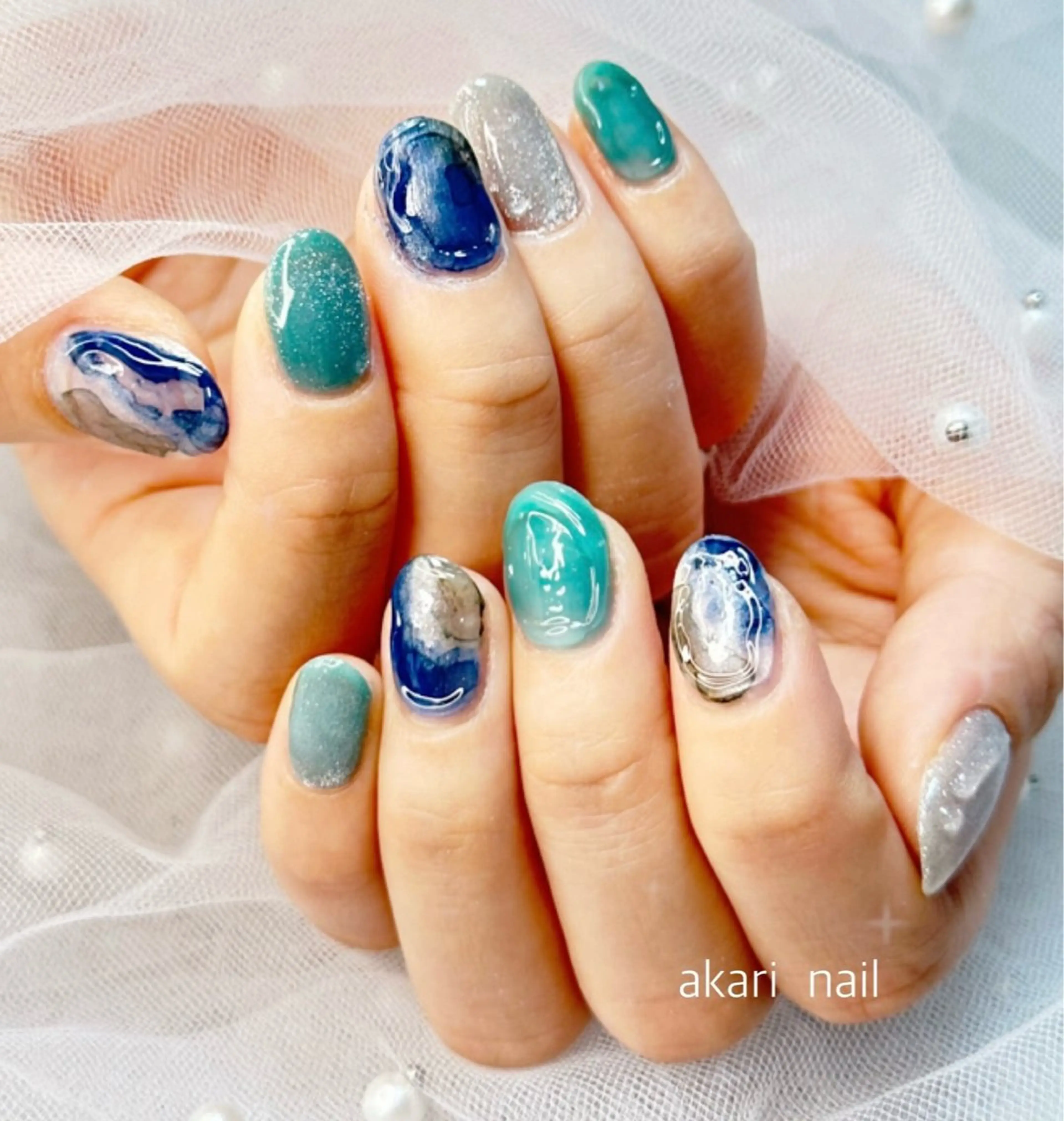 ネイル ハンドネイル フットネイル AKARI nail💅のネイルデザイン