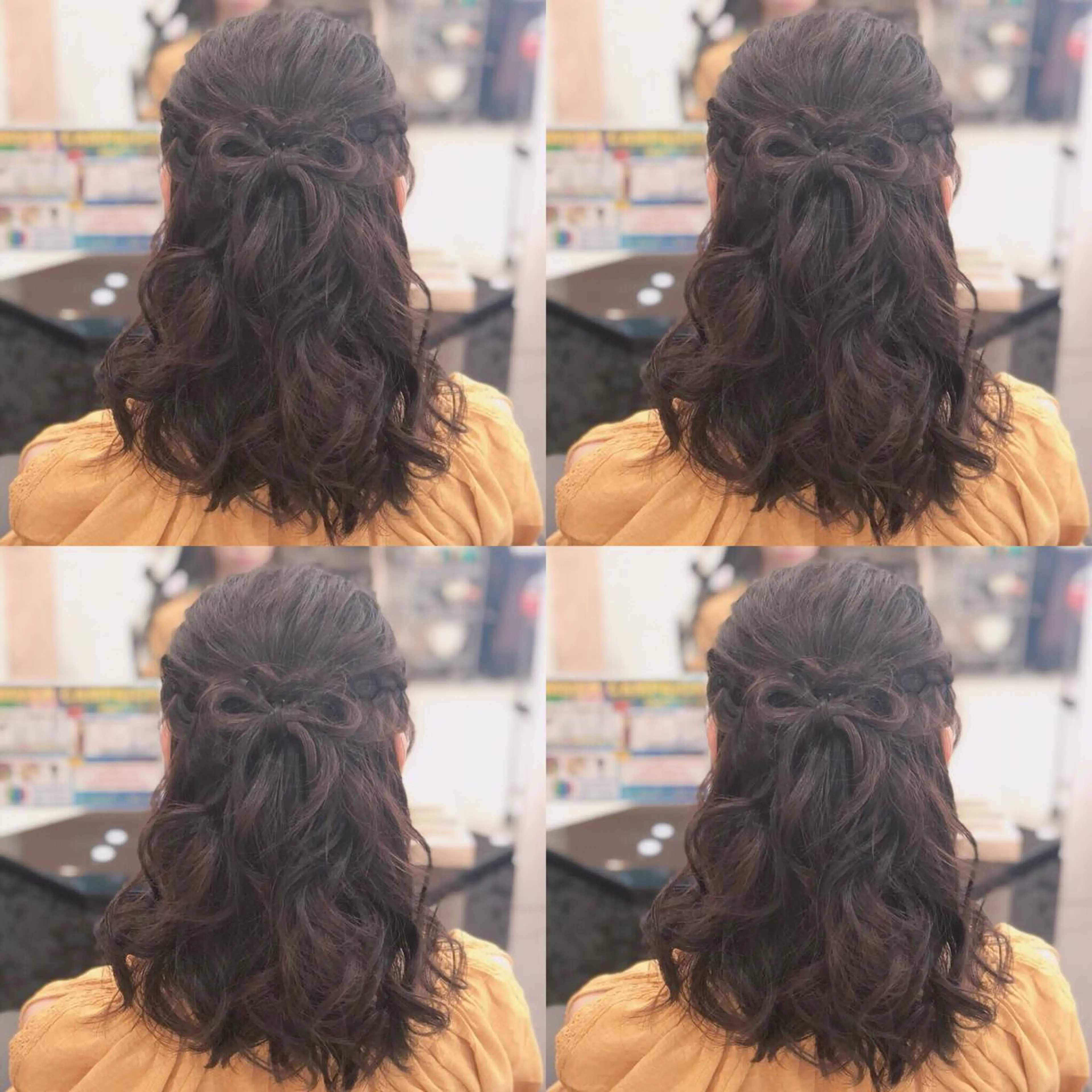 ミディアム ヘアアレンジ ハーフアップ ヘアセット 🌷MAYU 🌷のヘアスタイル