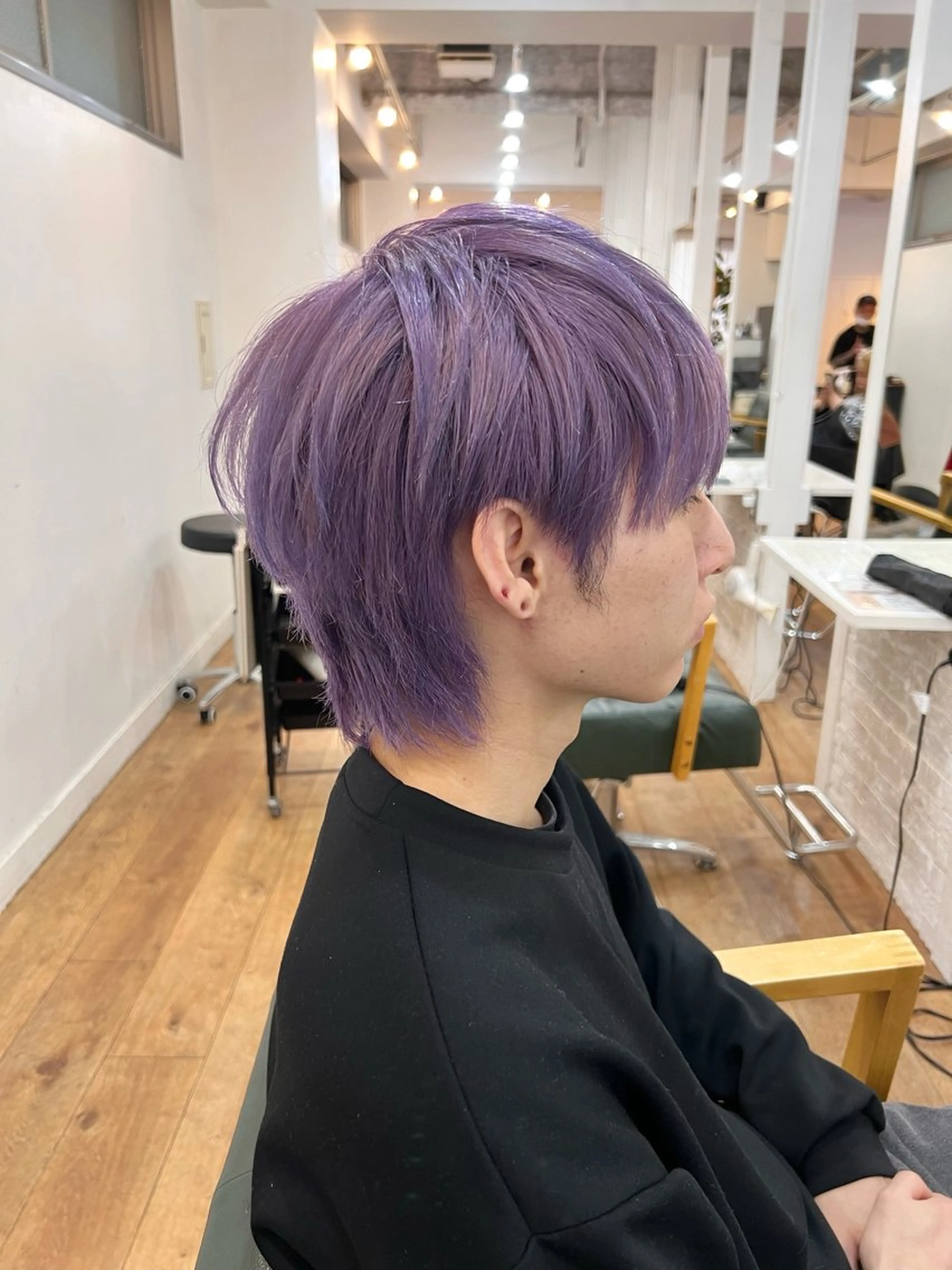 ショート カラー メンズ ラベンダーカラー バイオレットカラー カット 難波ブリーチカラー ⭐︎瀬尾拓充のヘアスタイル