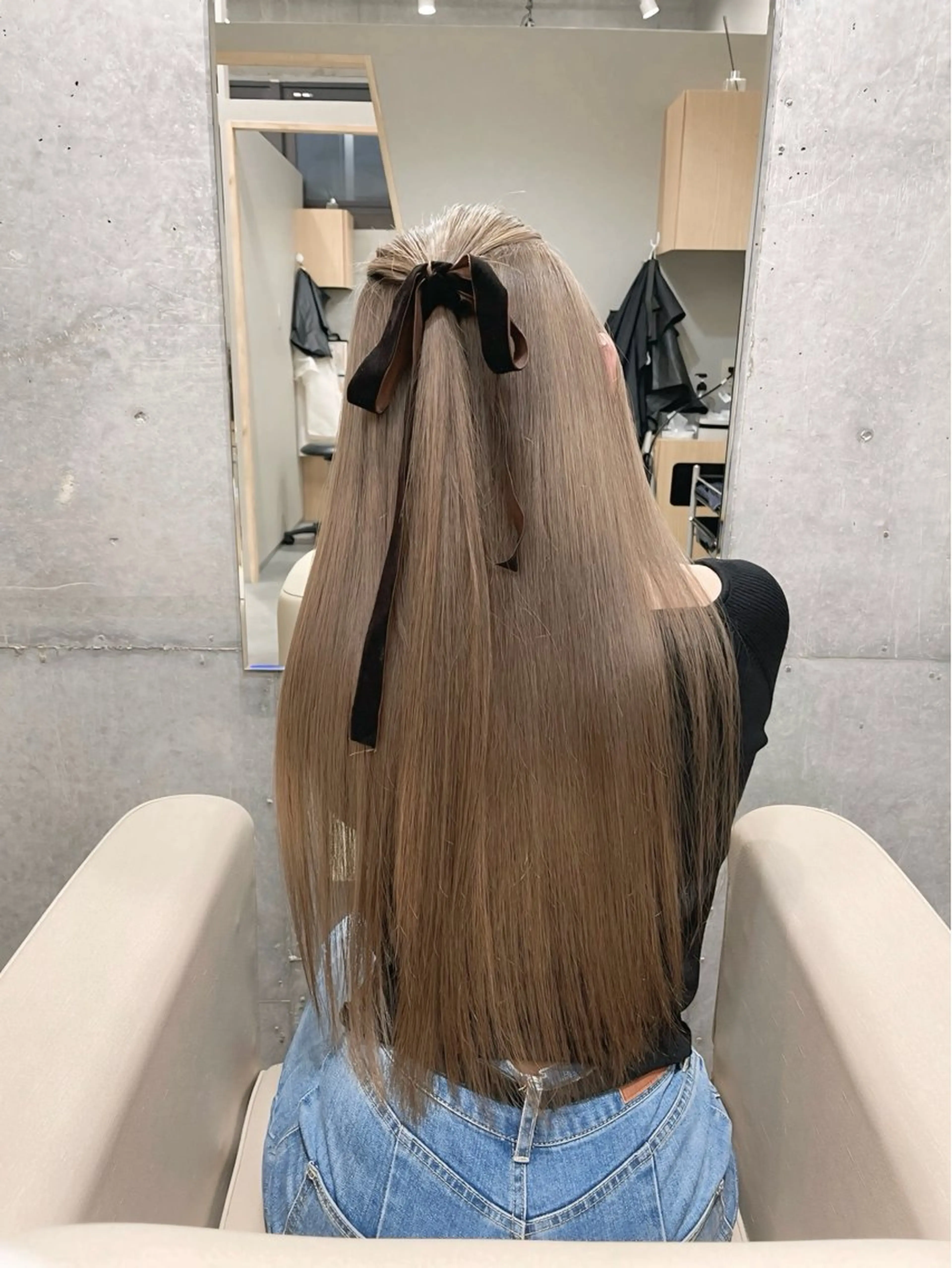 ロング ヘアカラー トリートメント Blue 髪質改善 💎松藤 莉奈のヘアスタイル