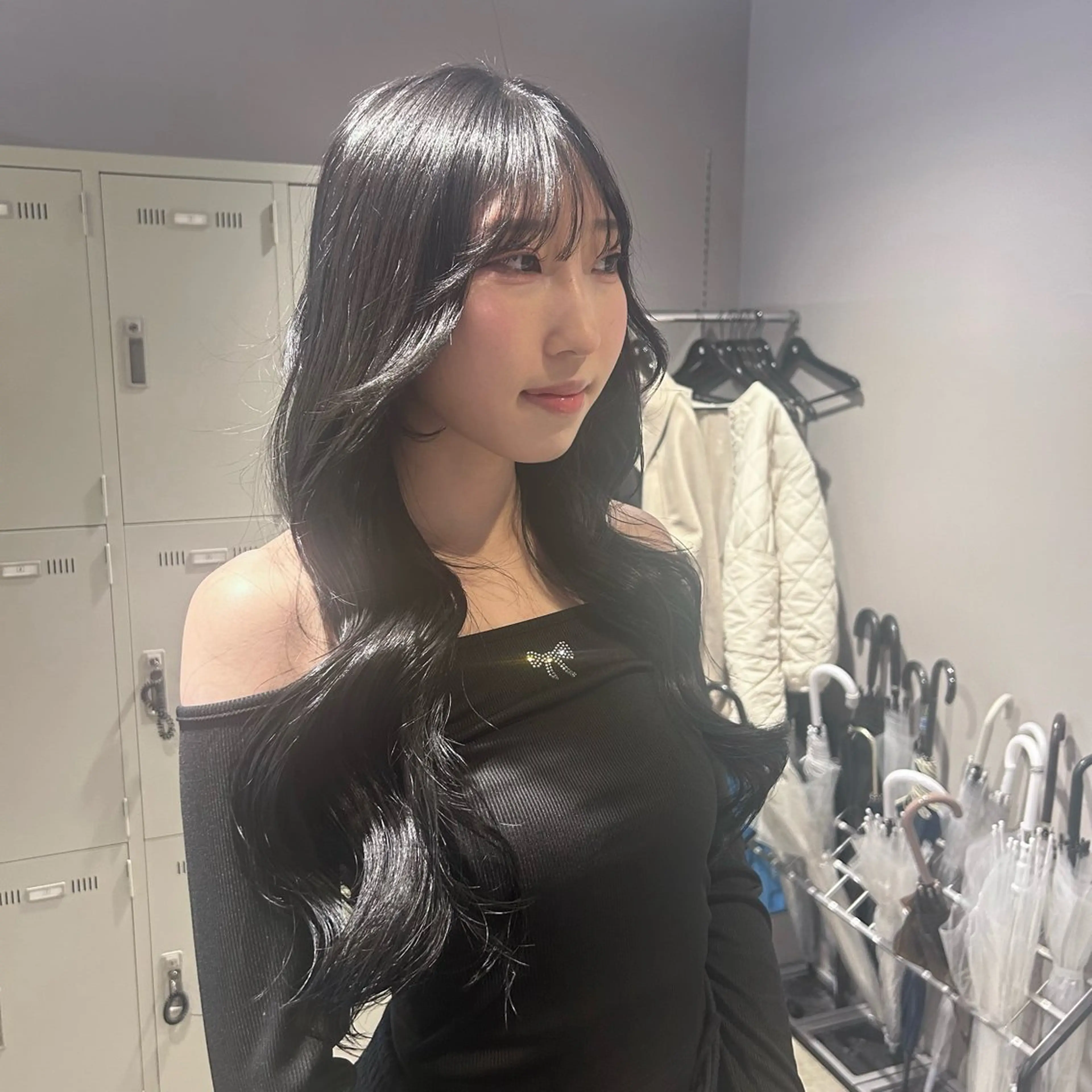 ロング カラー パーマ ヘアアレンジ メンズ キッズ ブリーチなしカラー/ ブラウン/レイヤーのヘアスタイル