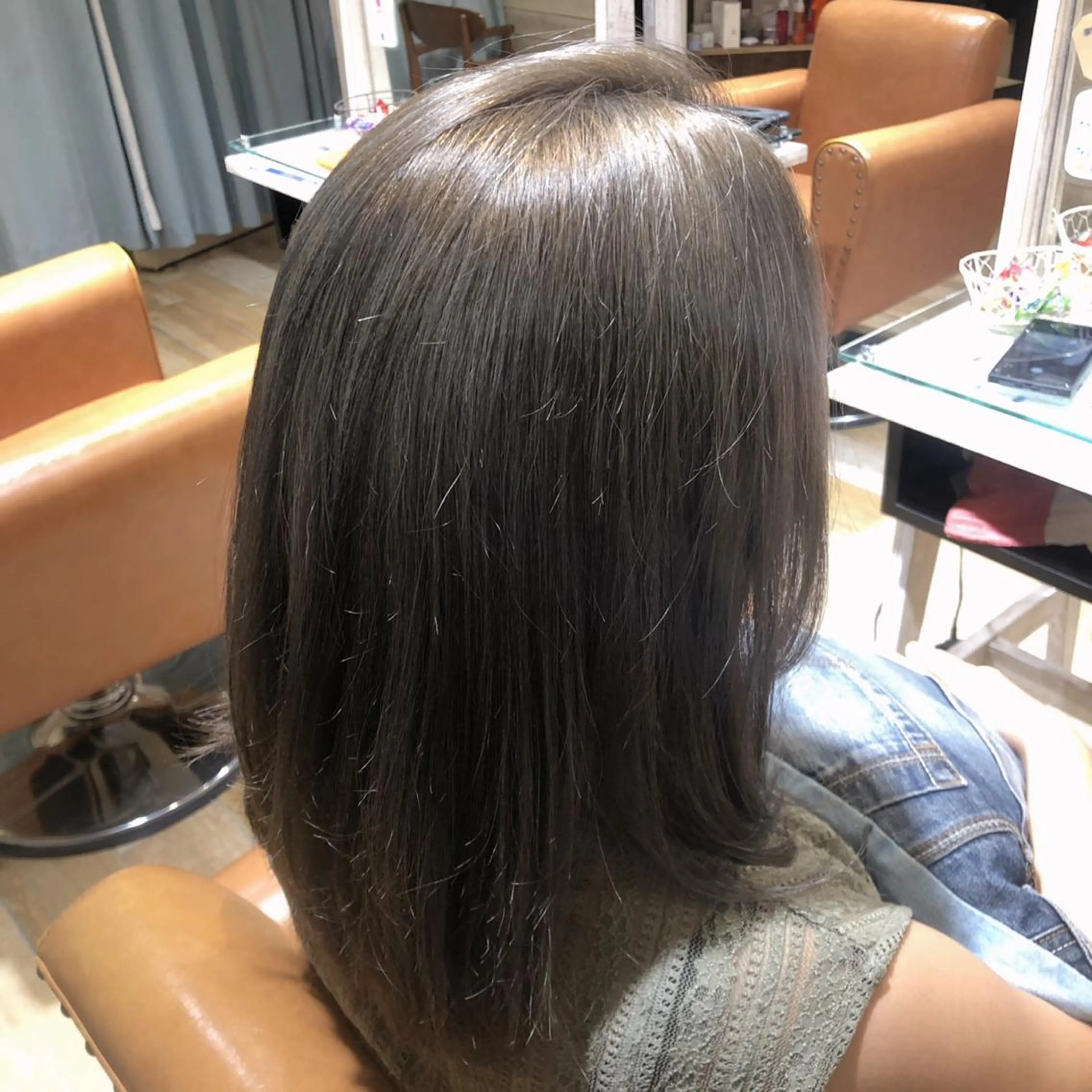 ロング カラー アッシュ みうら さやかのヘアスタイル