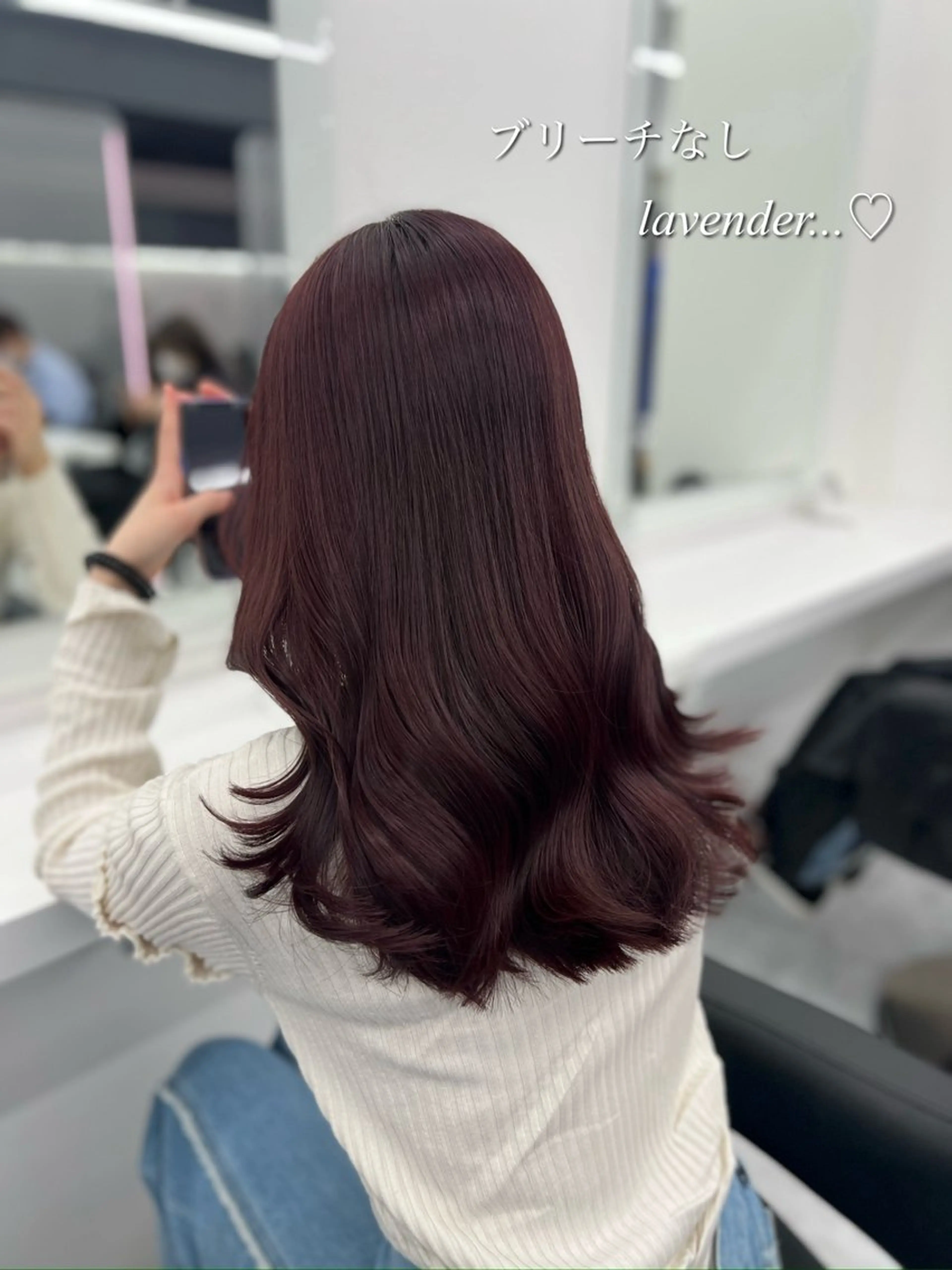 セミロング カラー 💖似合わせカラー ブリーチ💖縮毛矯正のヘアスタイル