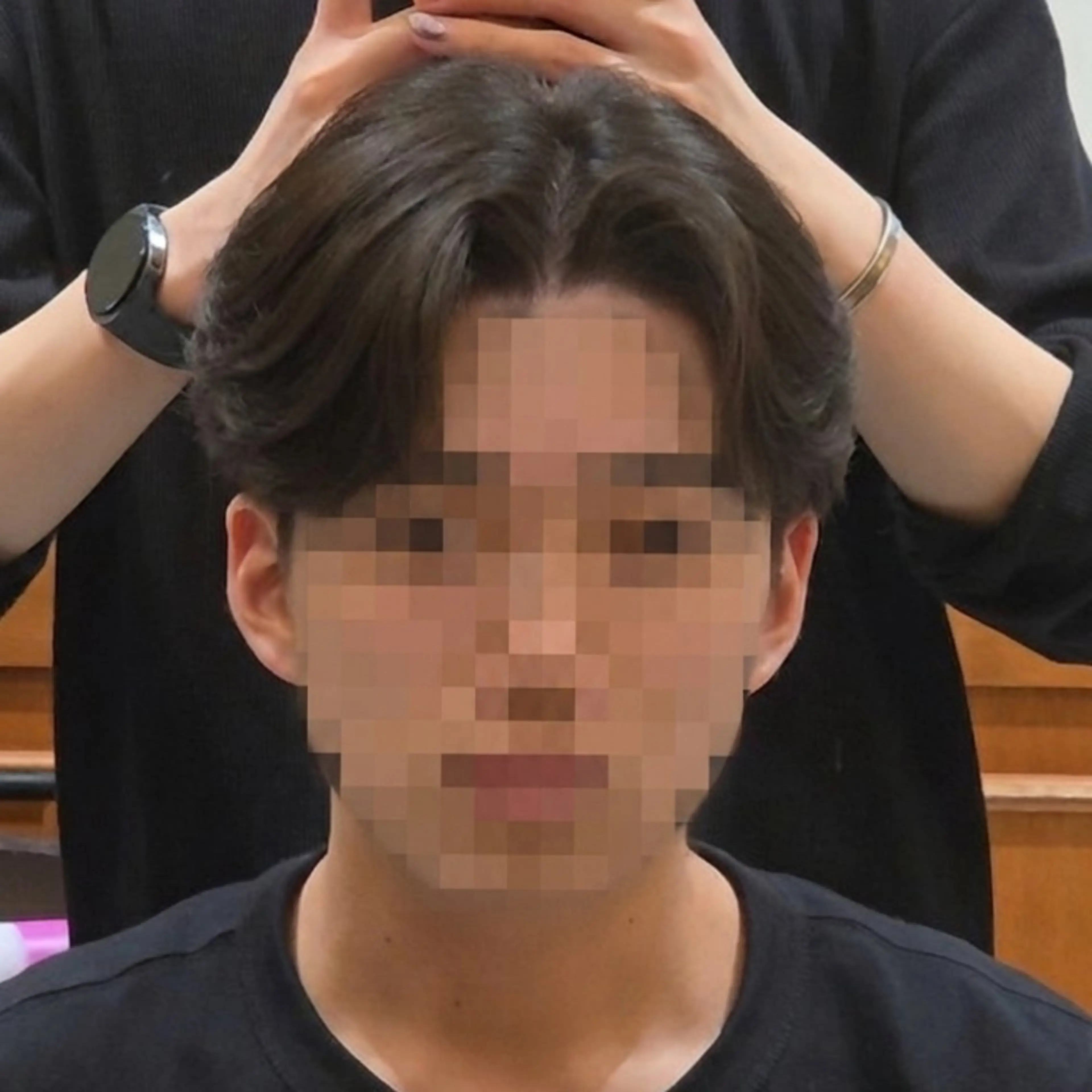 ショート メンズ パーマ センターパート メンズパーマ カット パーマ RYU/毛流れパーマ /前髪立ち上げ⚡️のヘアスタイル