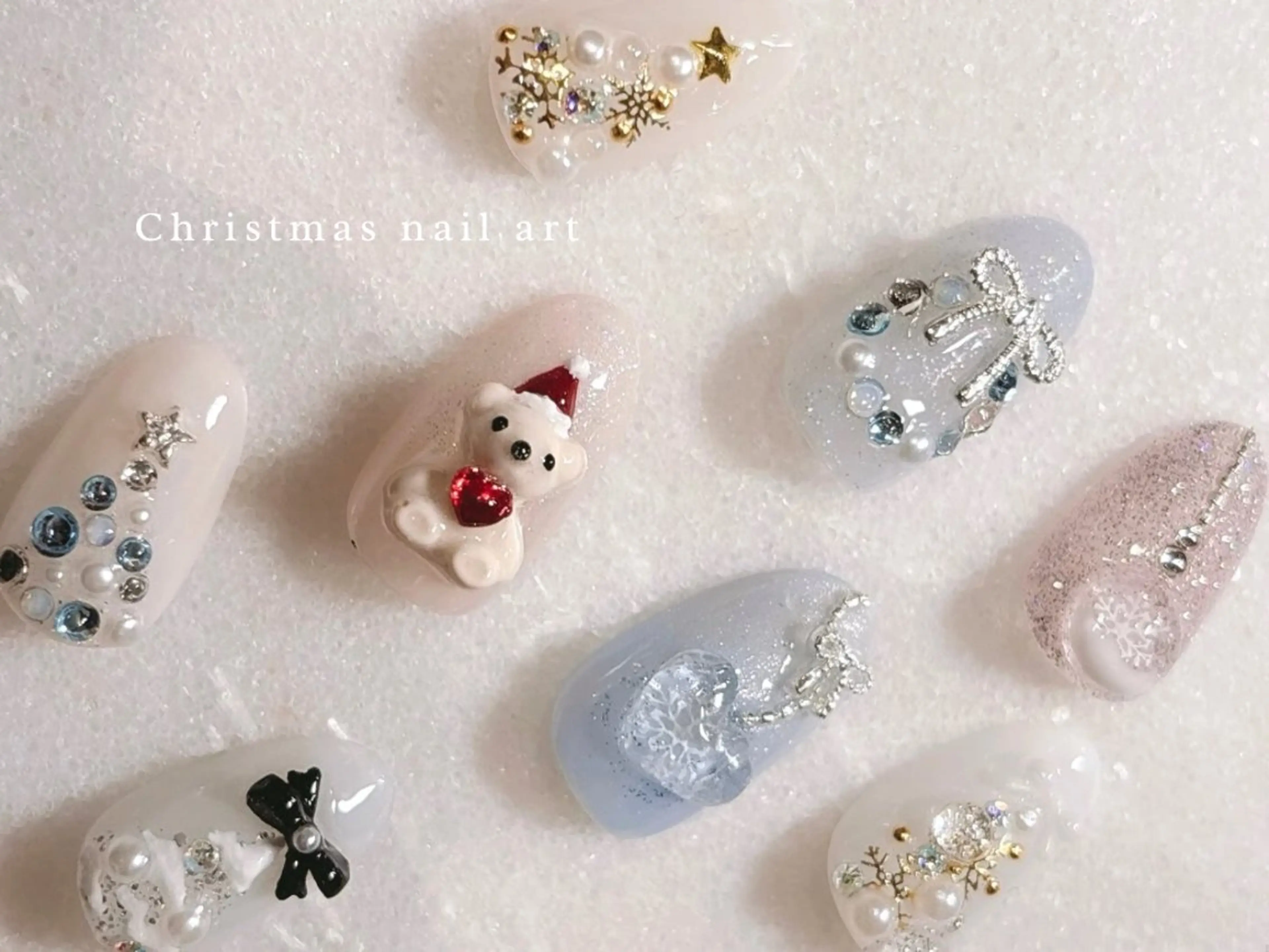 ネイル ハート 冬ネイル クリスマス GREEM グリームのネイルデザイン