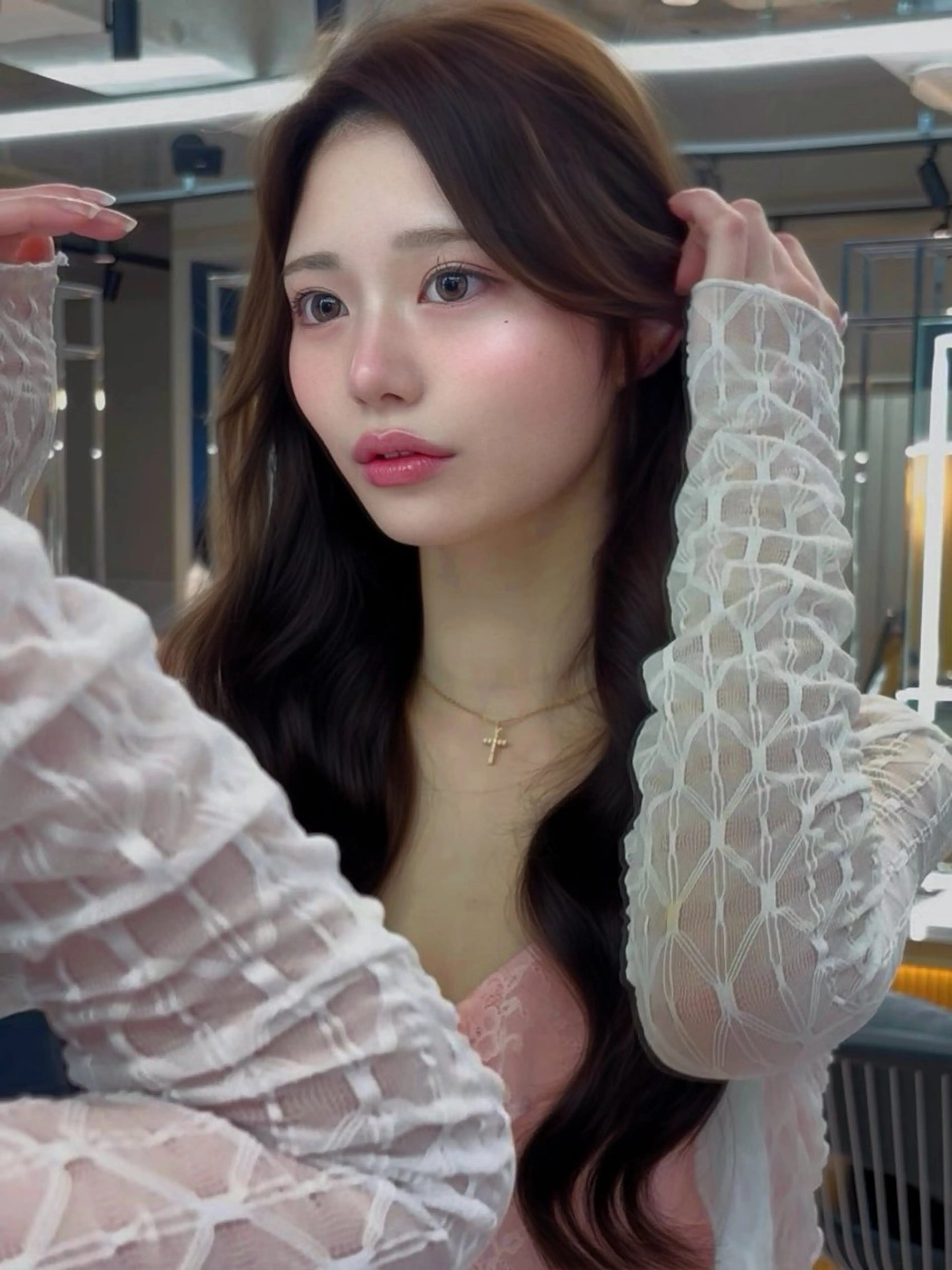 ロング カラー ヘアアレンジ ベージュカラー ブリーチ 透明感カラー ブリーチなしカラー 髪質改善 カット ヘアカラー トリートメント 【博多髪質改善】 吉村　清志のヘアスタイル