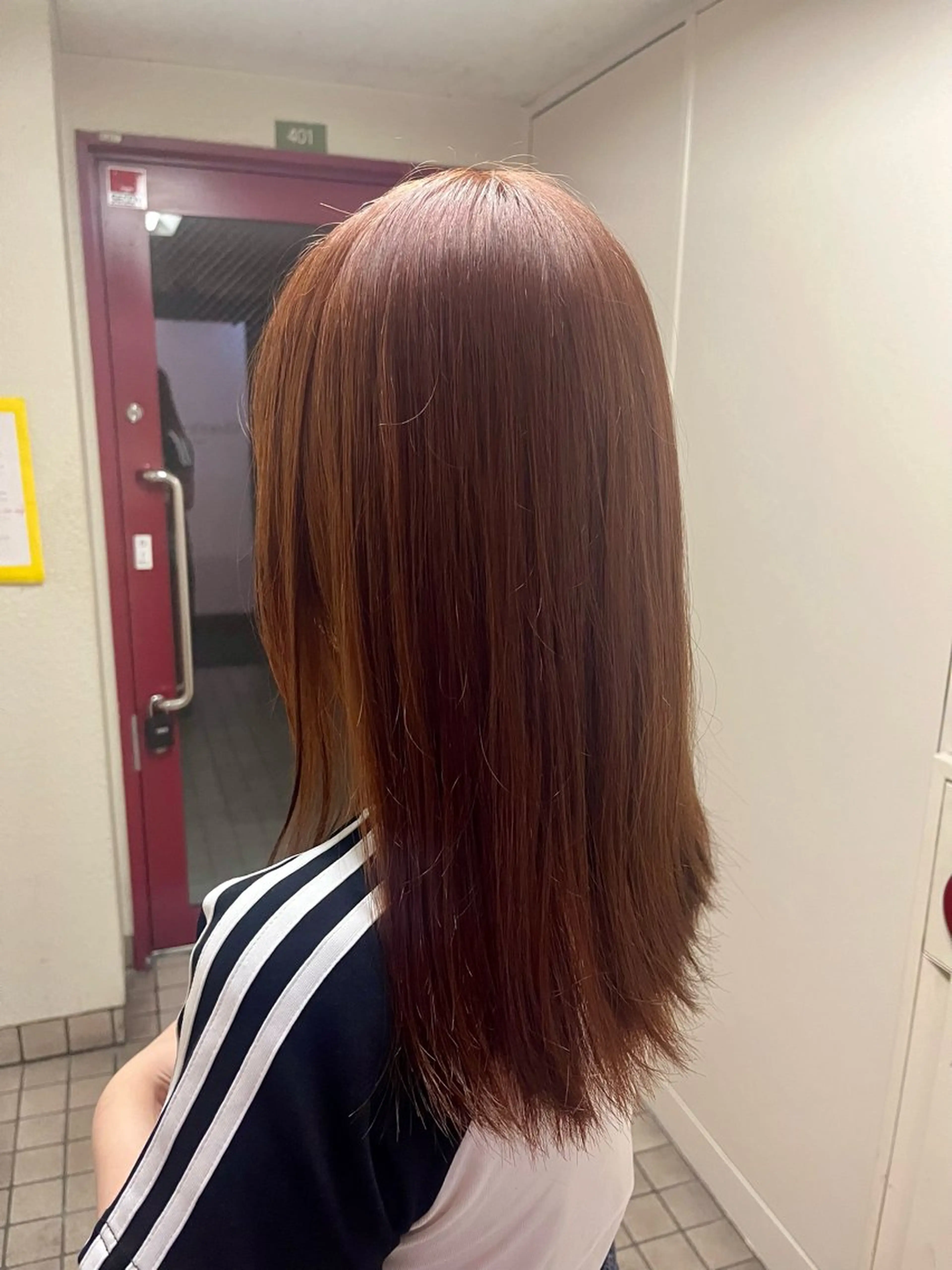 ロング カラー オレンジ レッドカラー ヘアカラー Sherry/R 三川町 山本なつみのヘアスタイル