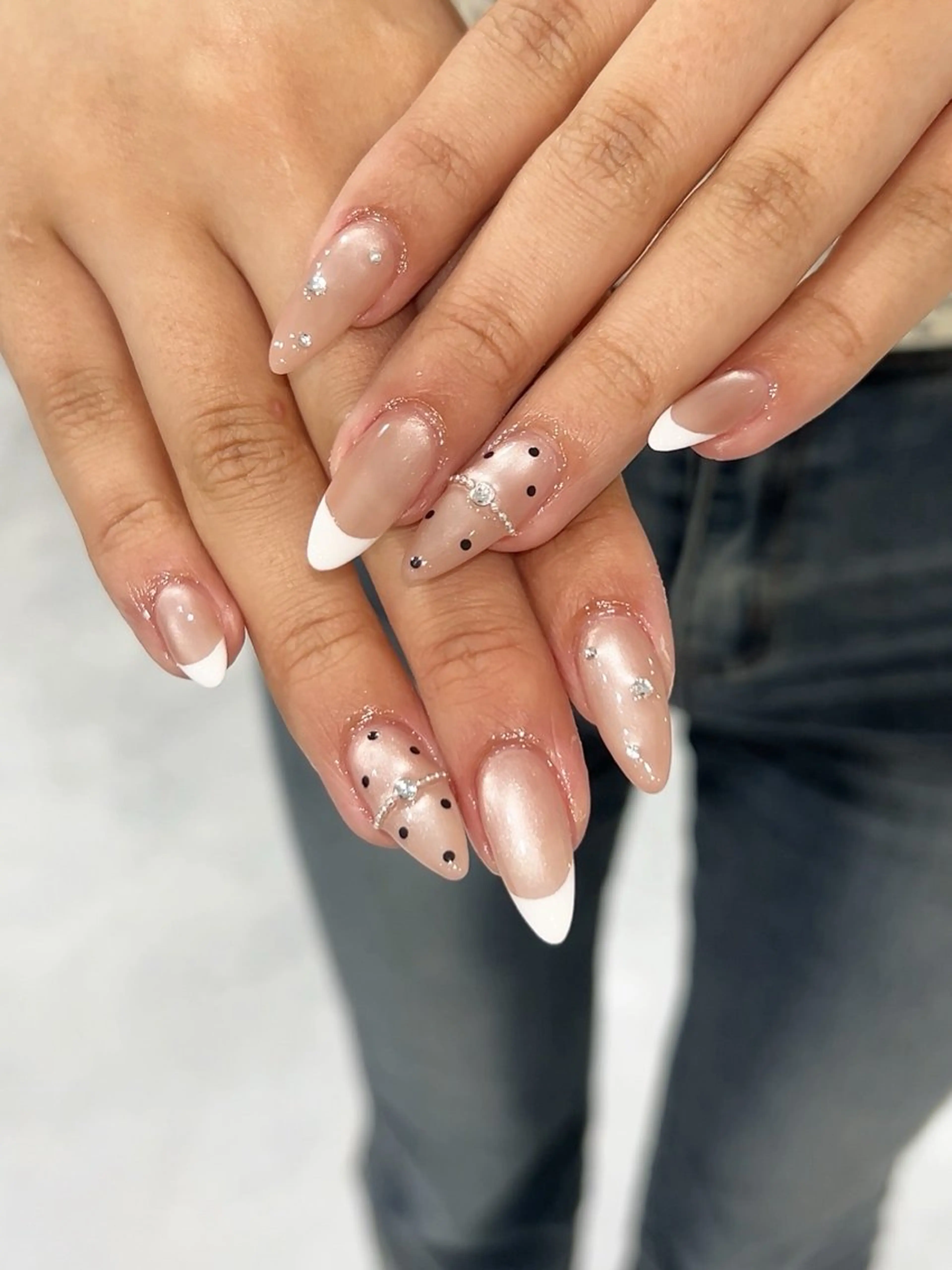 ネイル ドット フレンチネイル ハンドネイル RYO /Amourのネイルデザイン