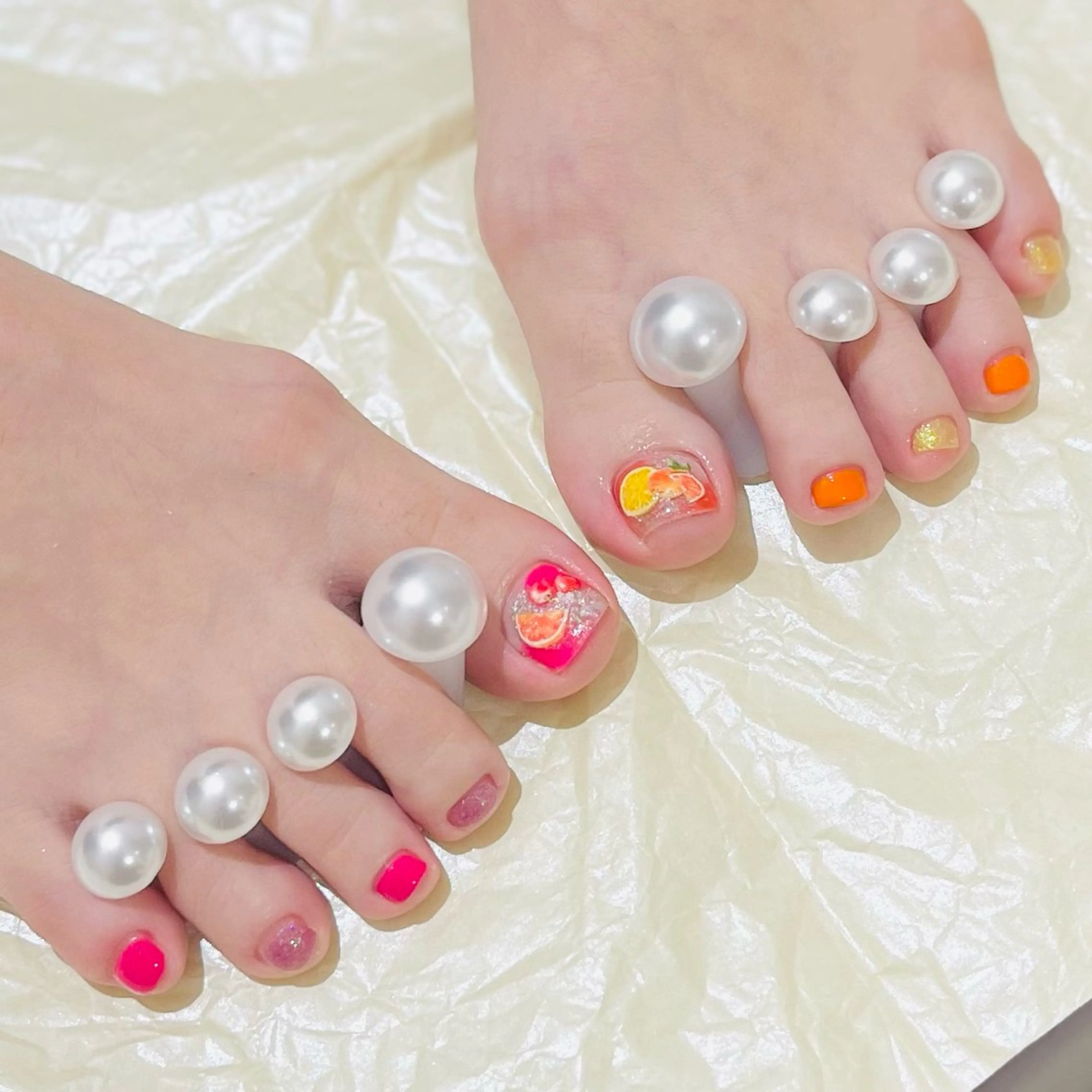 【オフ無し】フットネイル🦶アートパーツ付け放題🌟の写真