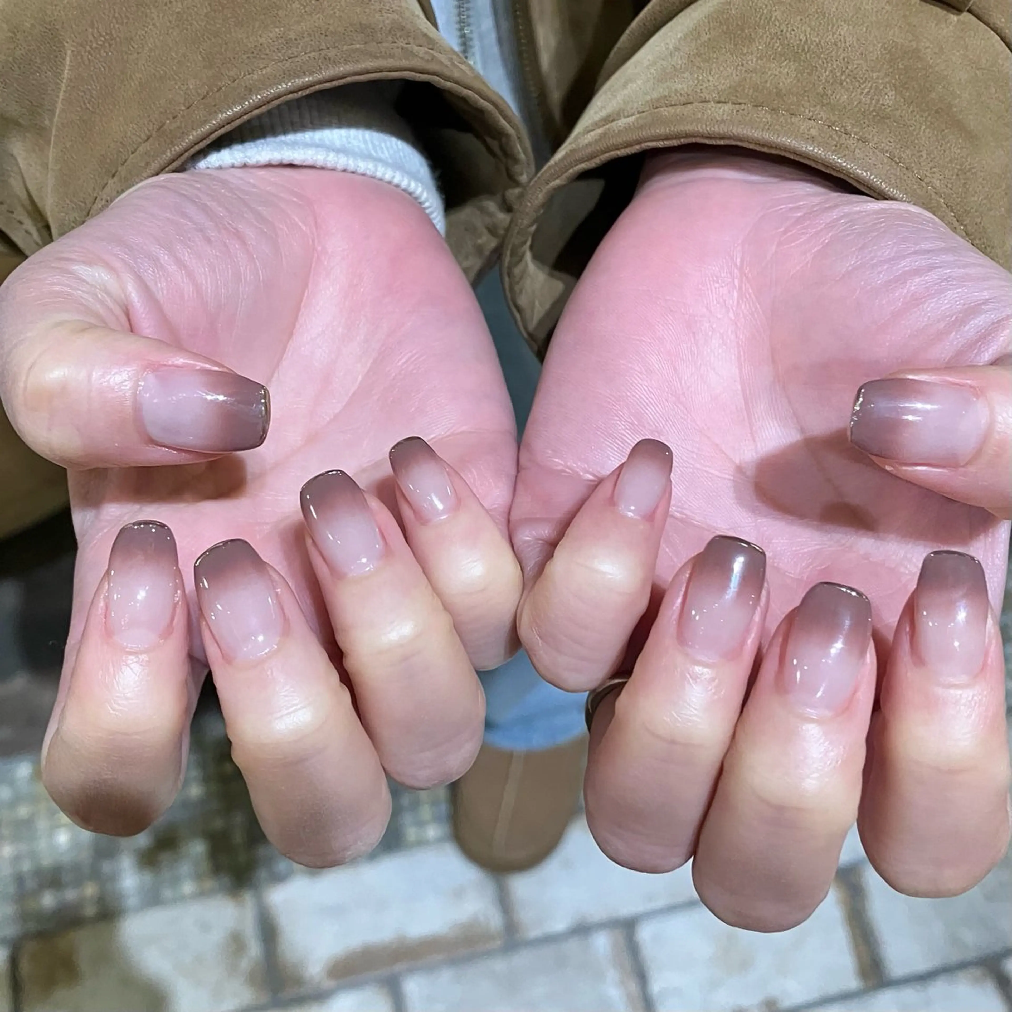 ネイル ブラウン ミラーネイル Take Manaのネイルデザイン