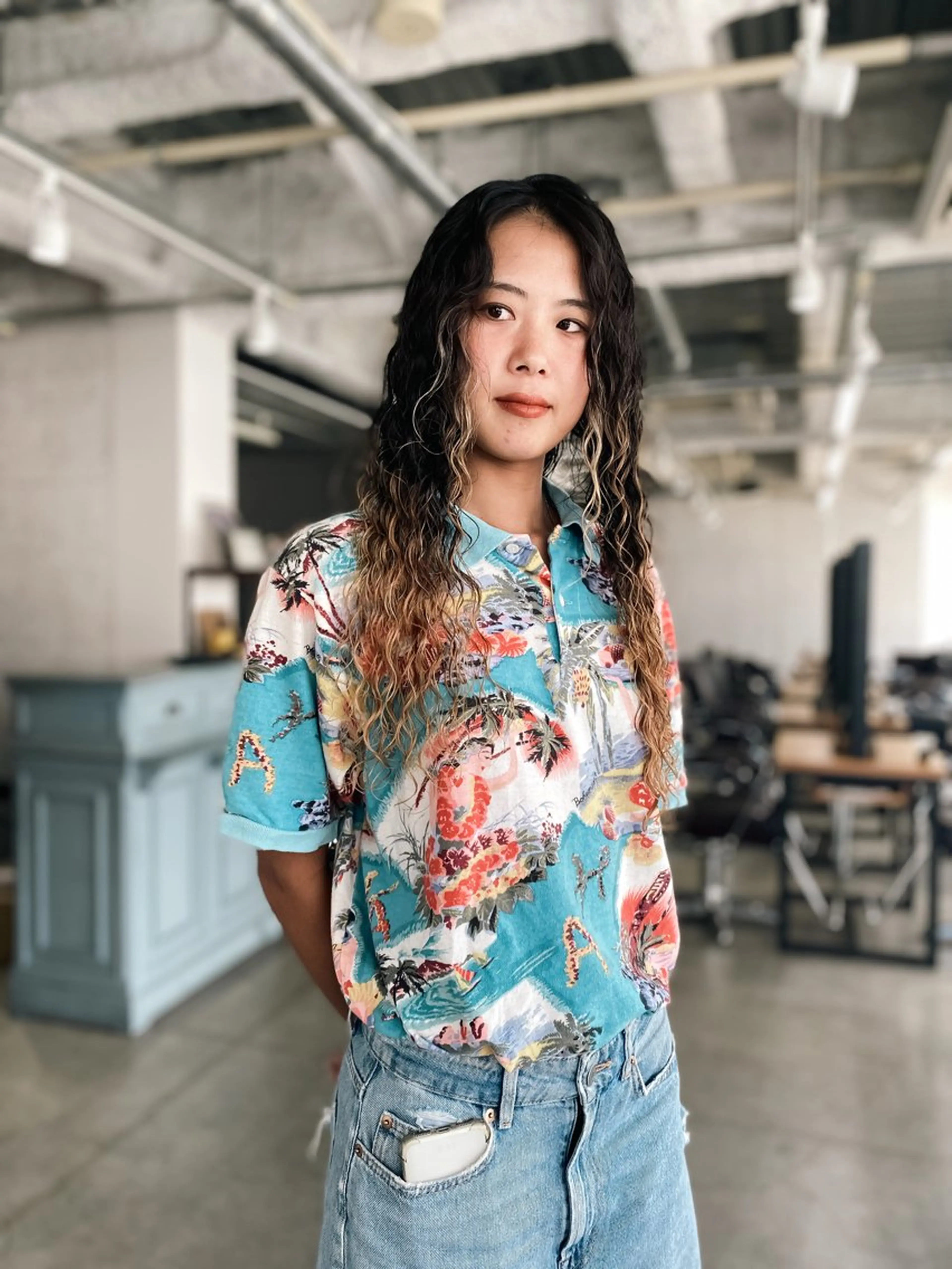 カット＋ブリーチ対応ケアパーマ＋3stepトリートメントの写真