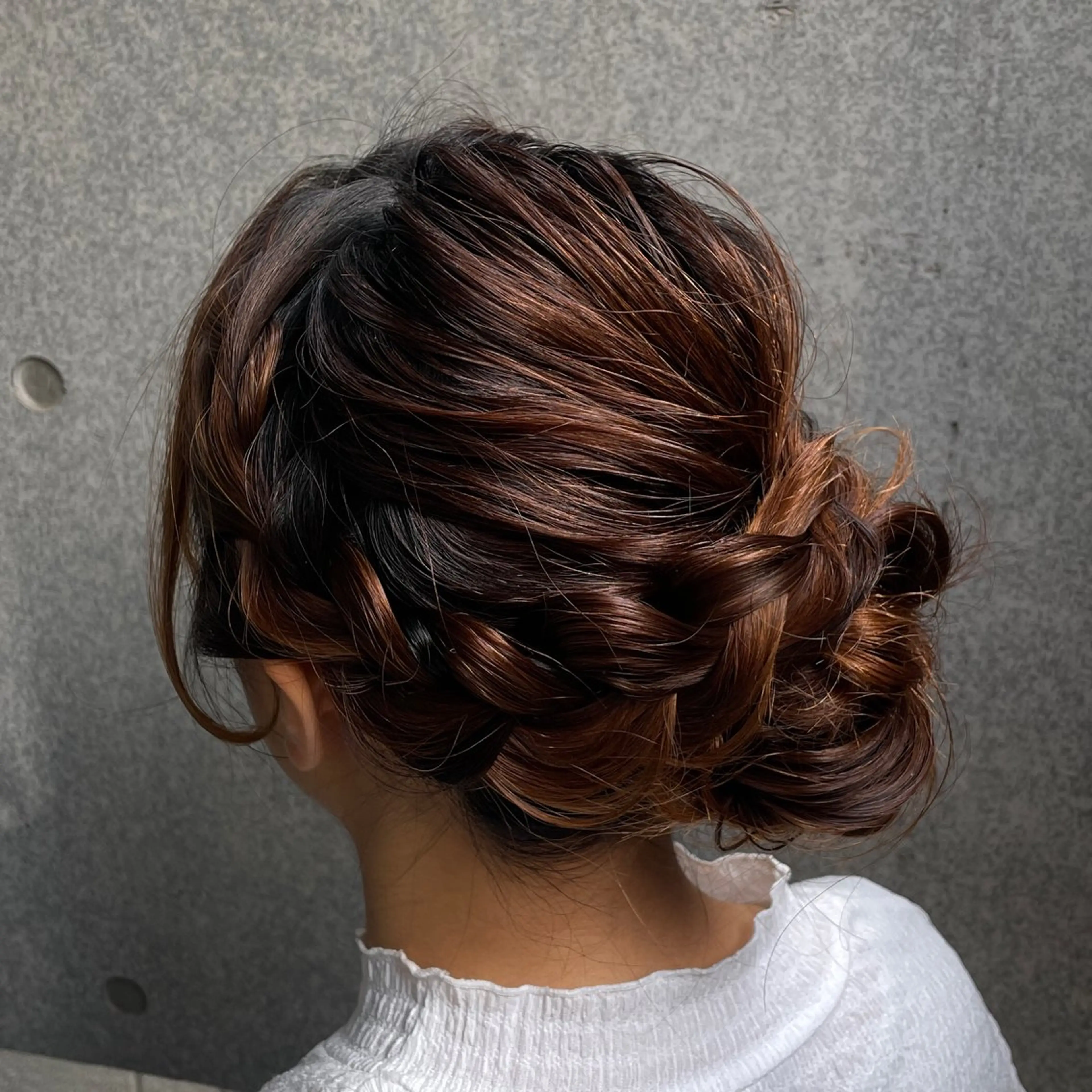 ヘアアレンジ ヘアセット レイヤー/透けカラー アレンジ/篠崎渚彩のヘアスタイル
