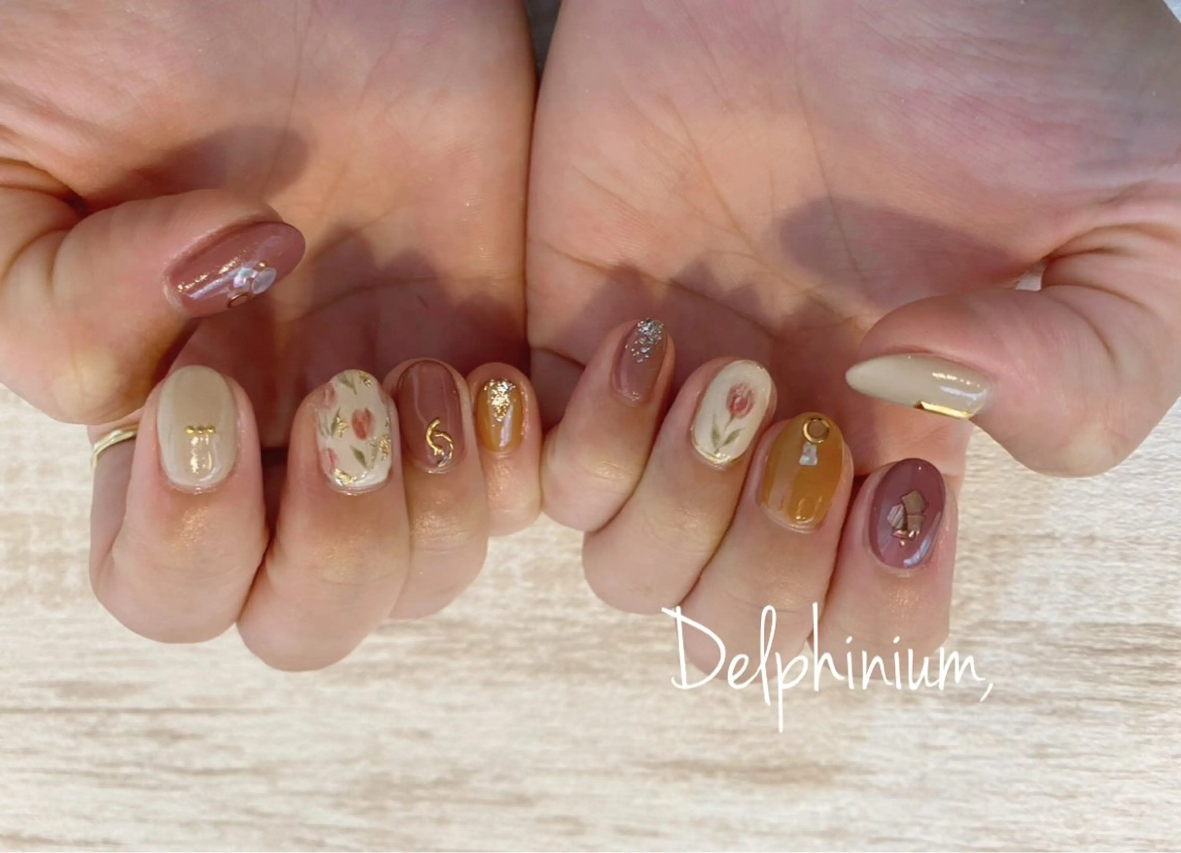 ネイル 春ネイル ハンドネイル 岡本 友恵のネイルデザイン