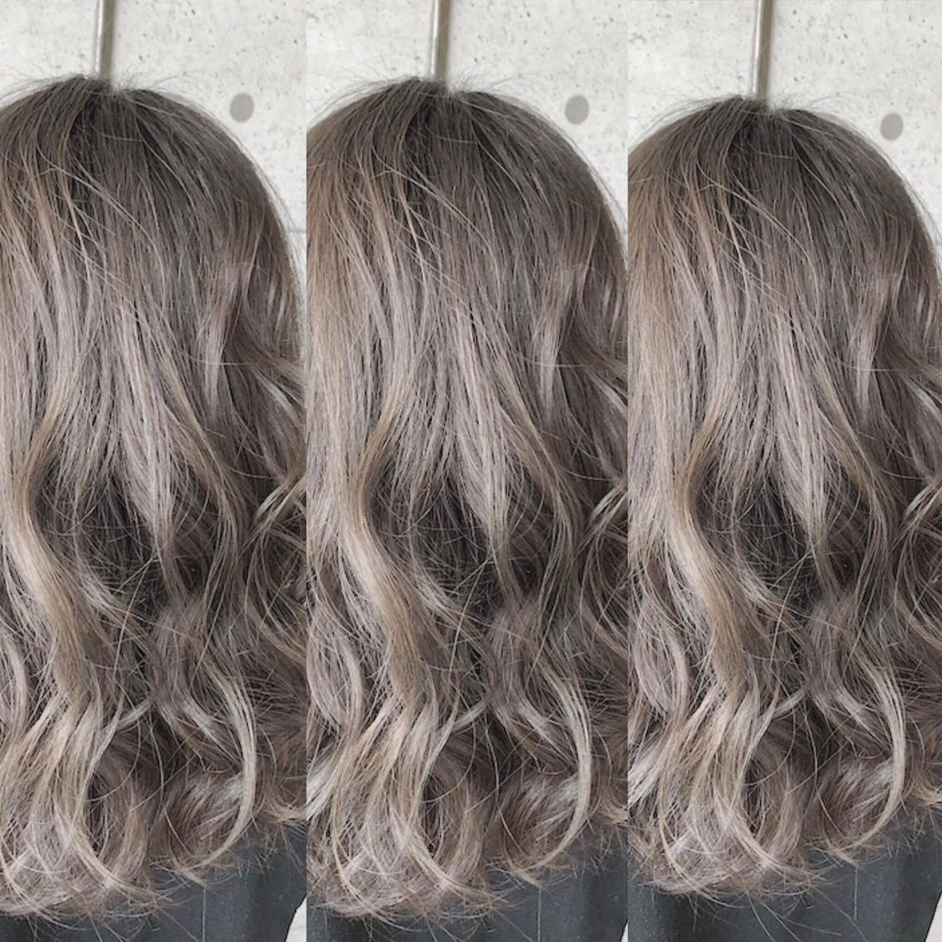 セミロング カラー 透明感カラー グレージュ 福森 みずきのヘアスタイル