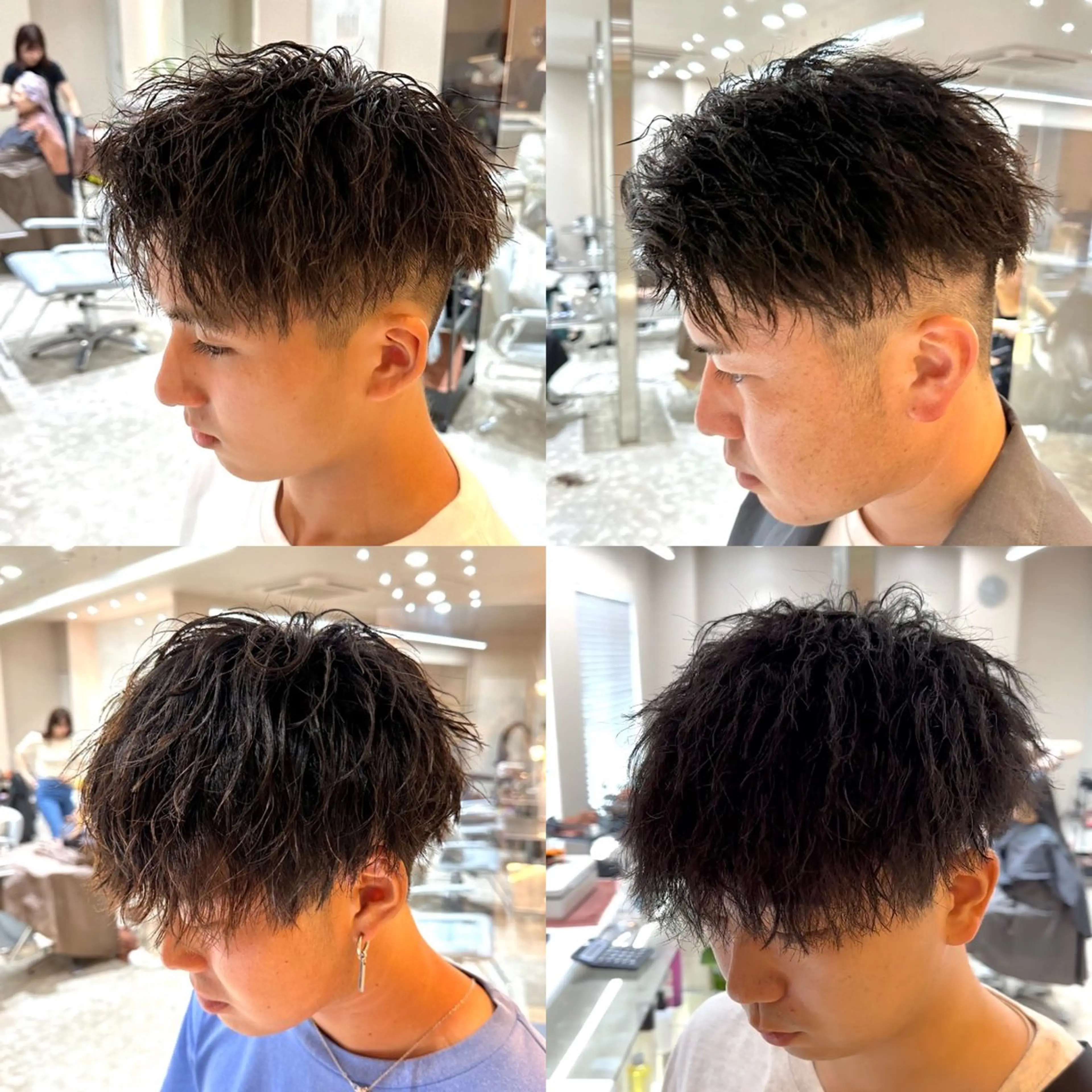 パーマ メンズ アップバング マッシュ メンズパーマ メンズツイストパーマ ツイストスパイラルパーマ カット パーマ ヘアセット 梅田中崎町メンズ 美容師ユースケのヘアスタイル